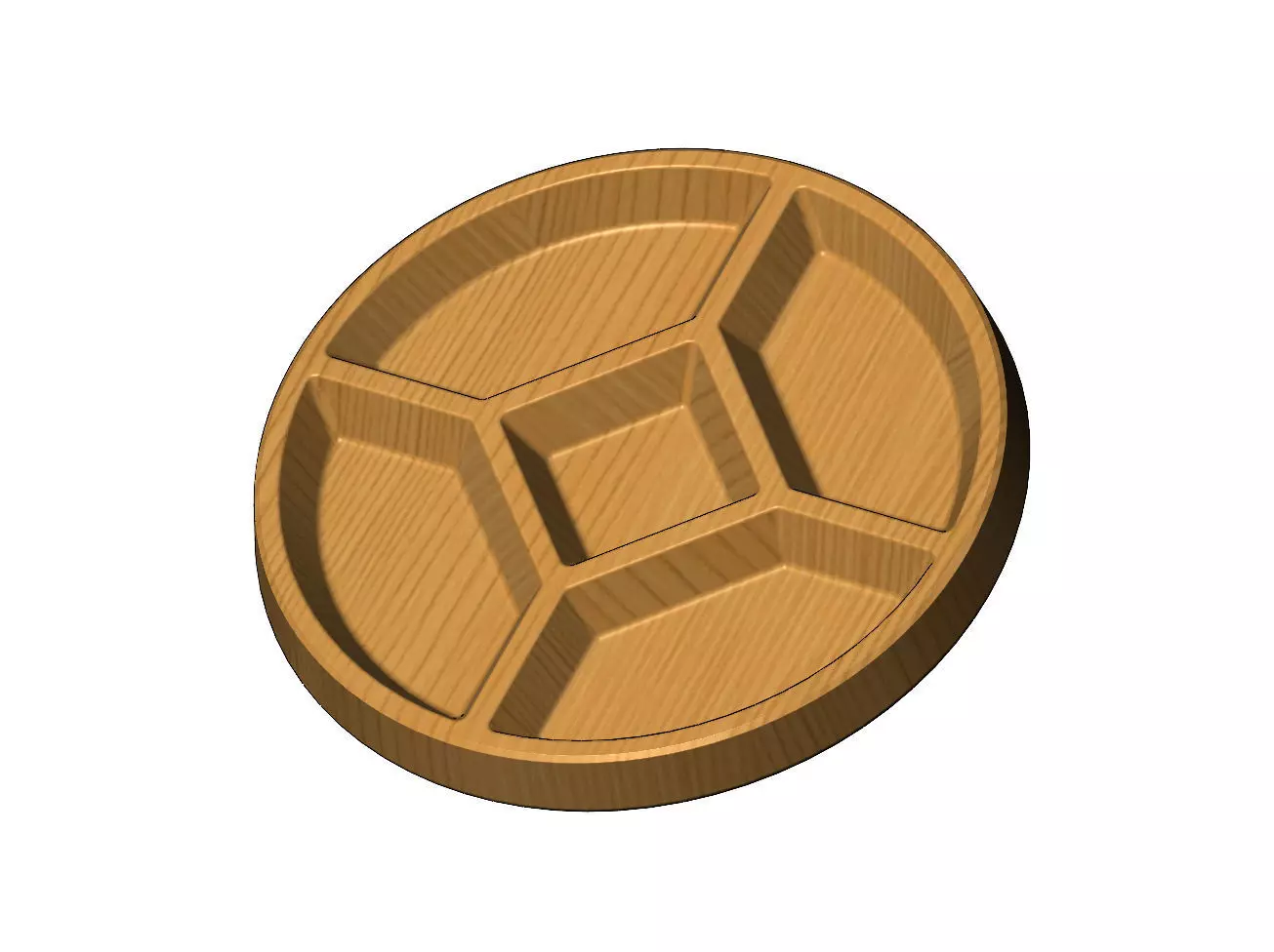 Round serving tray relief 3D print model