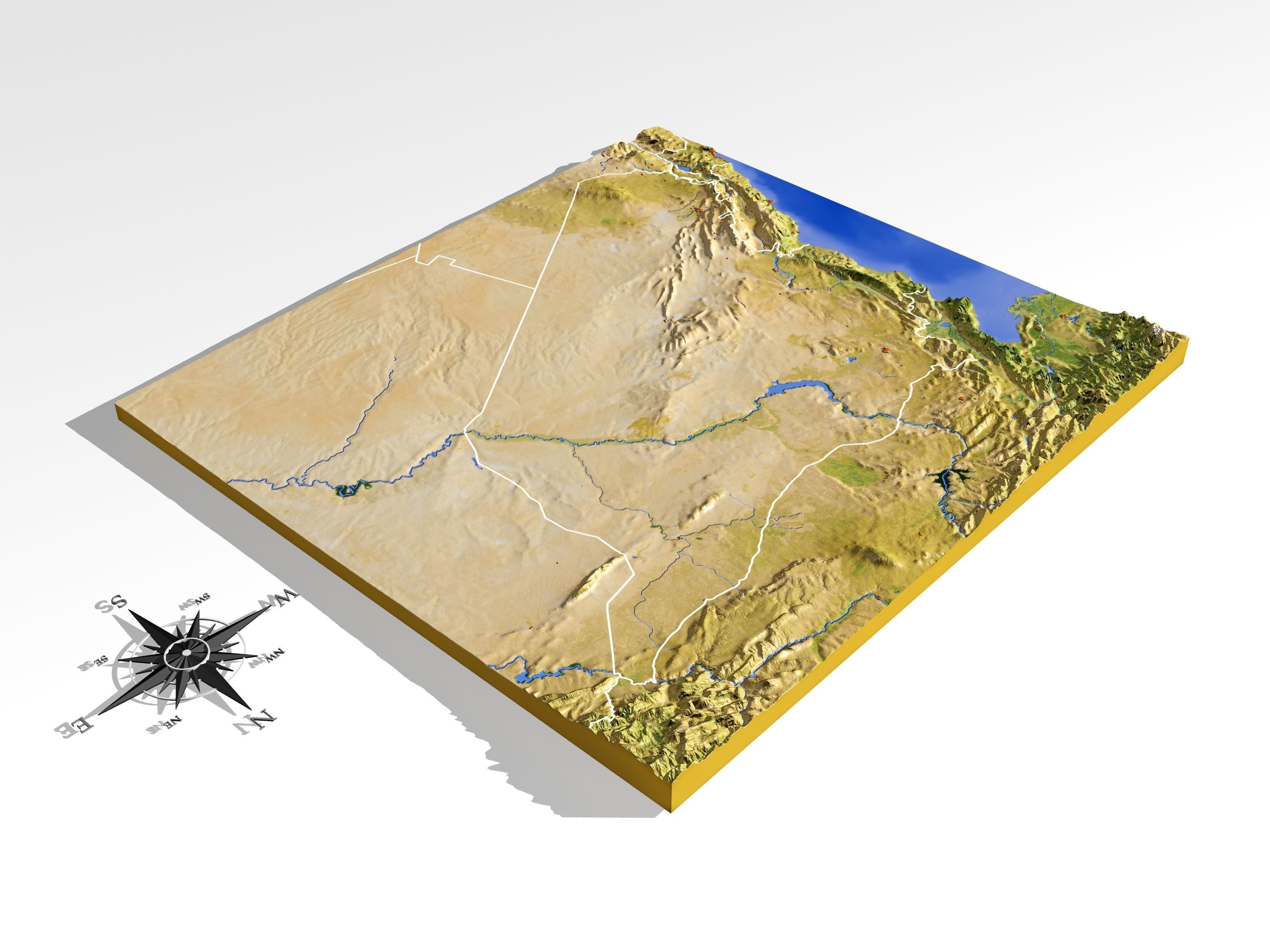 Syria High resolution 3D relief maps 3D model_4