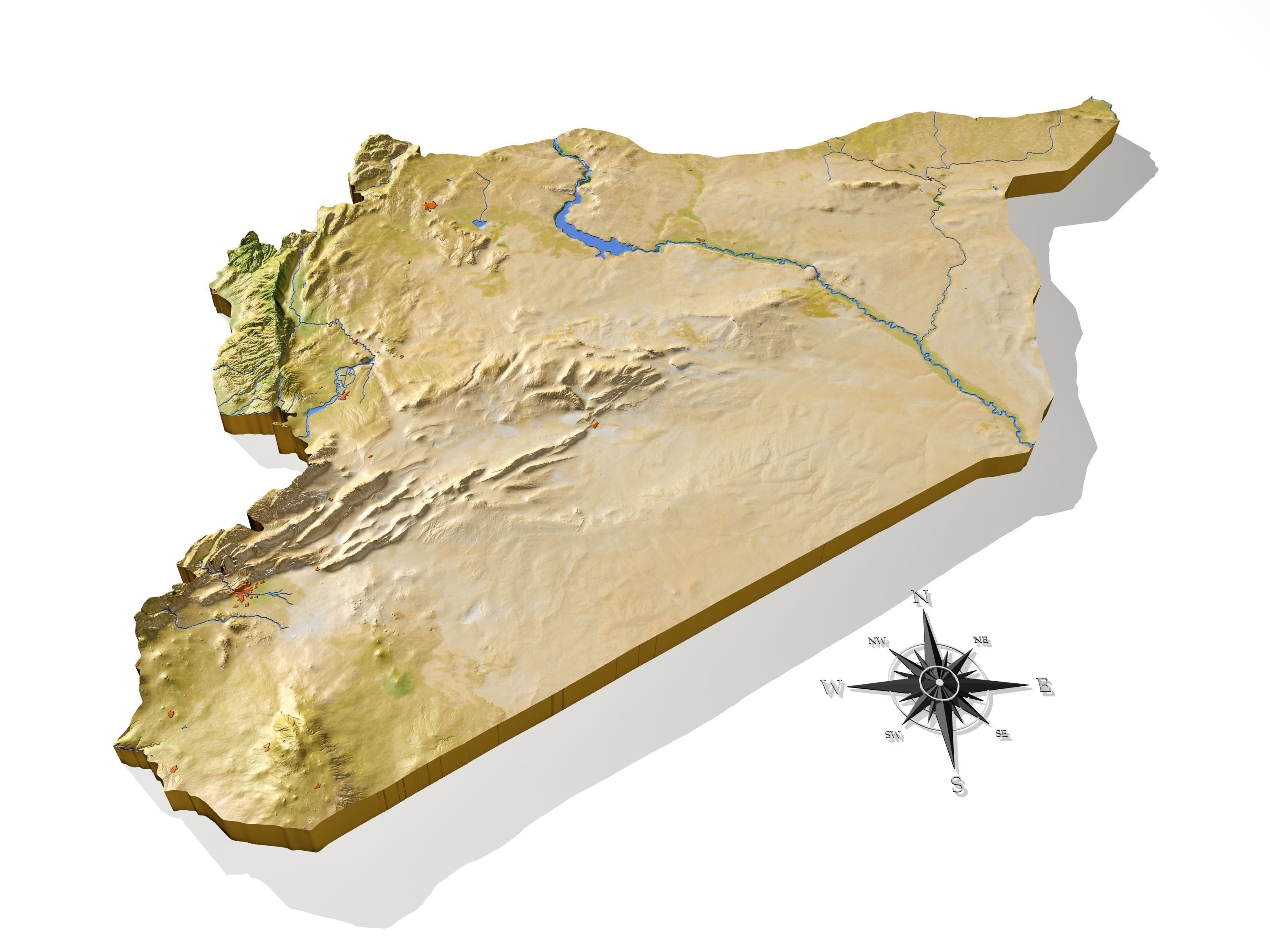 Syria High resolution 3D relief maps 3D model_1