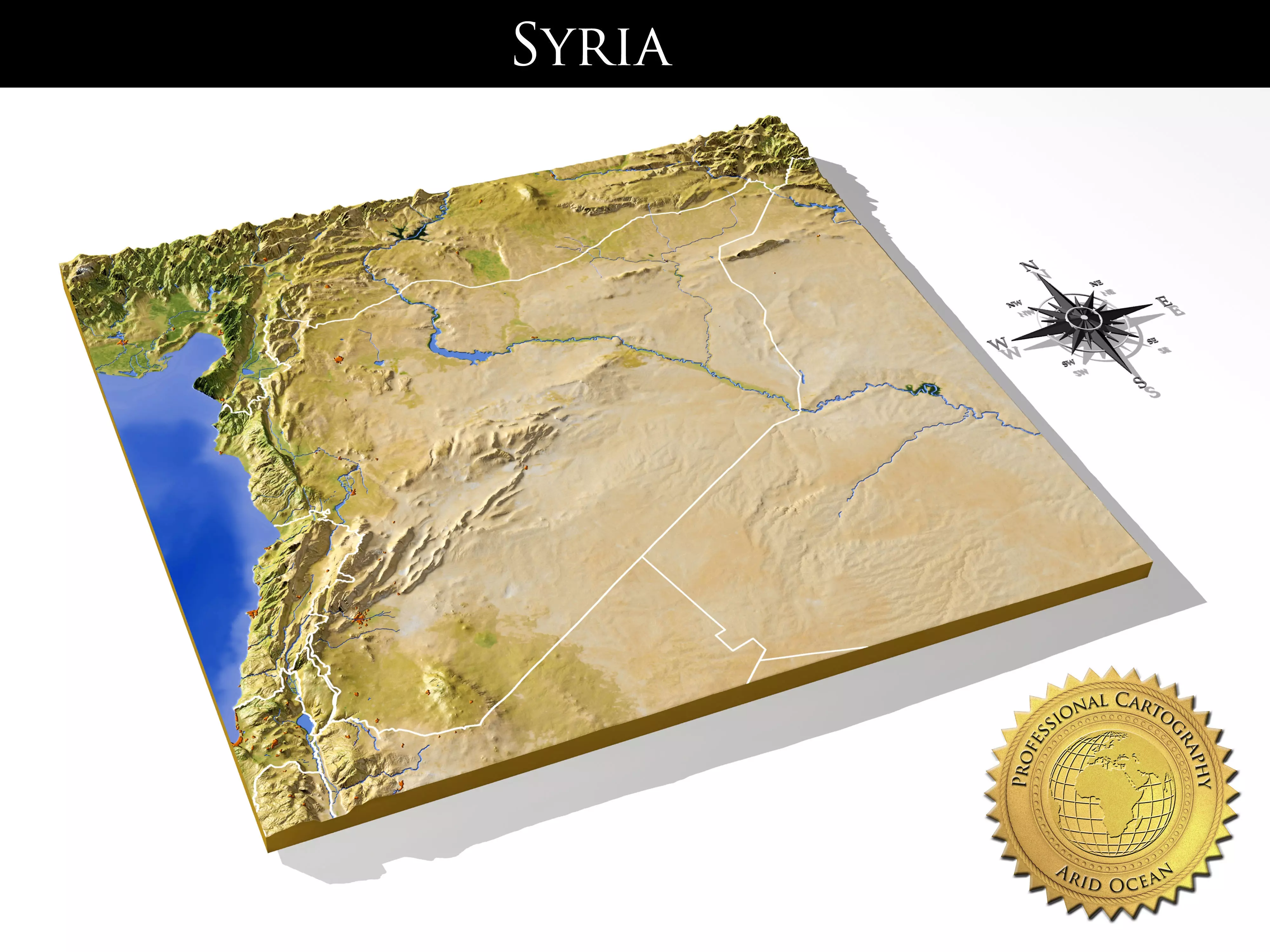 Syria High resolution 3D relief maps 3D model_0