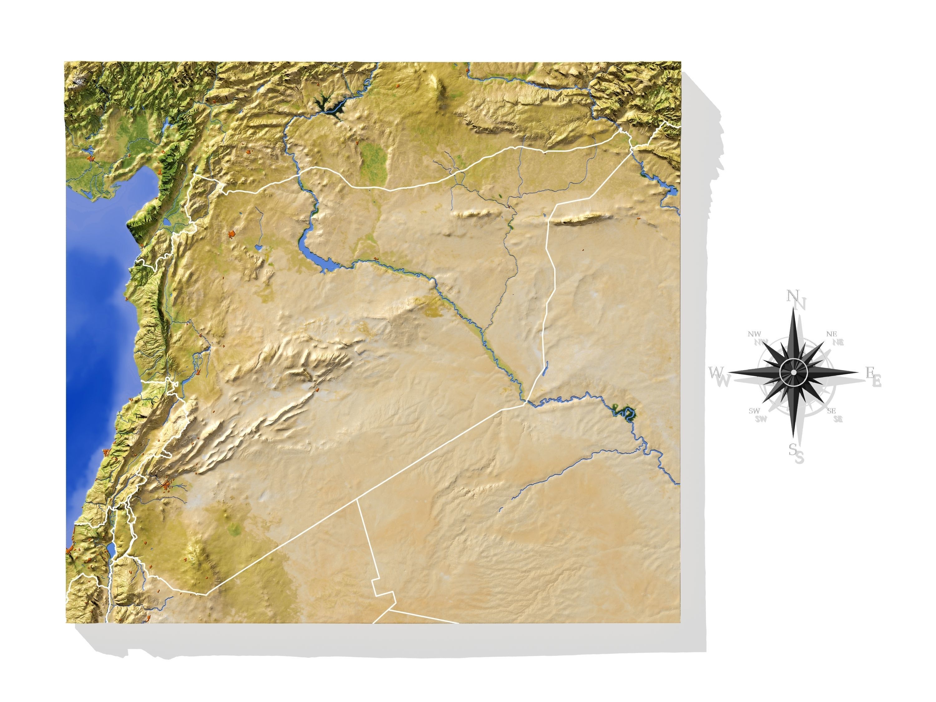Syria High resolution 3D relief maps 3D model_6