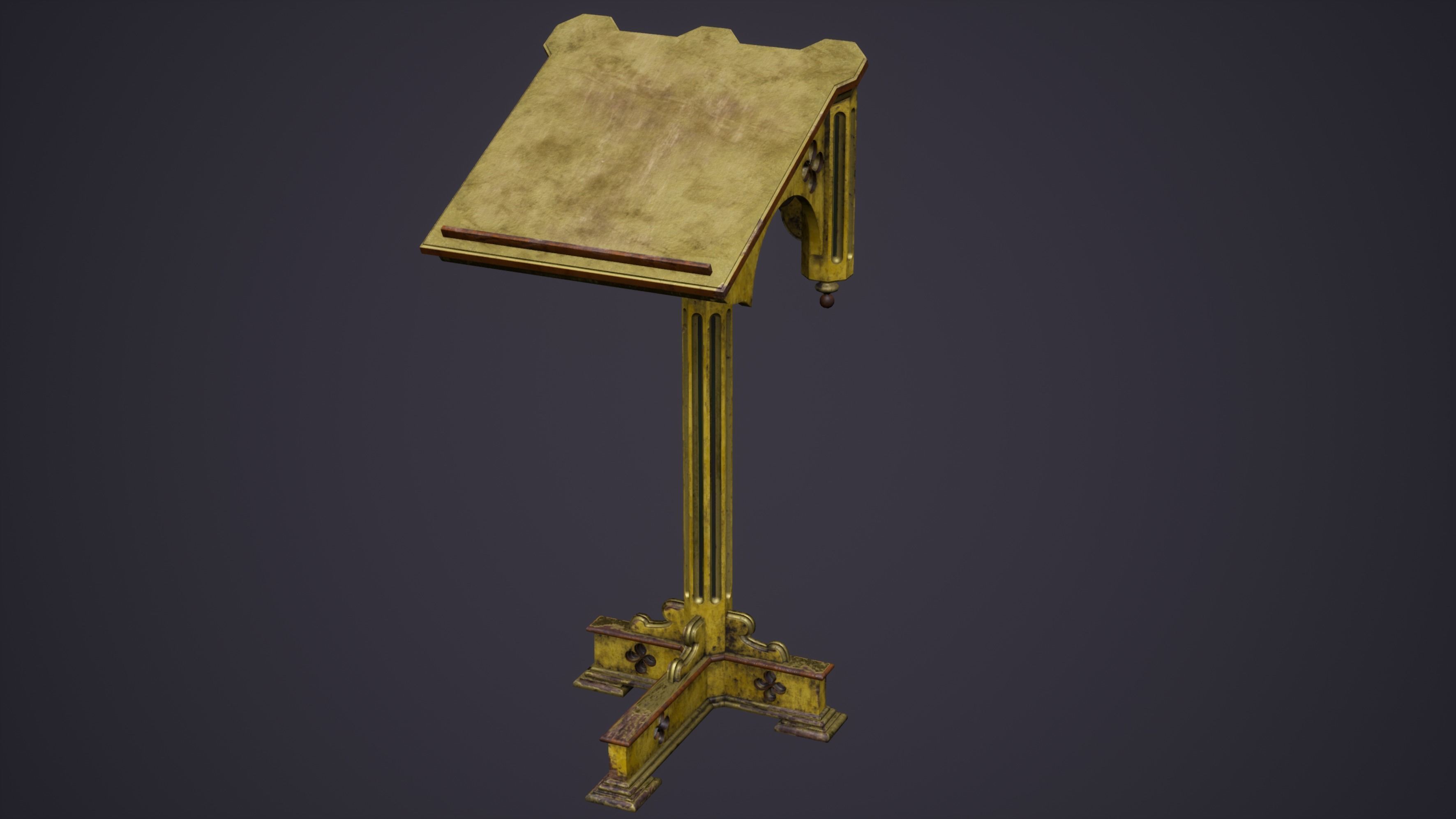 Christian Church Lectern Low-poly 3D model_4