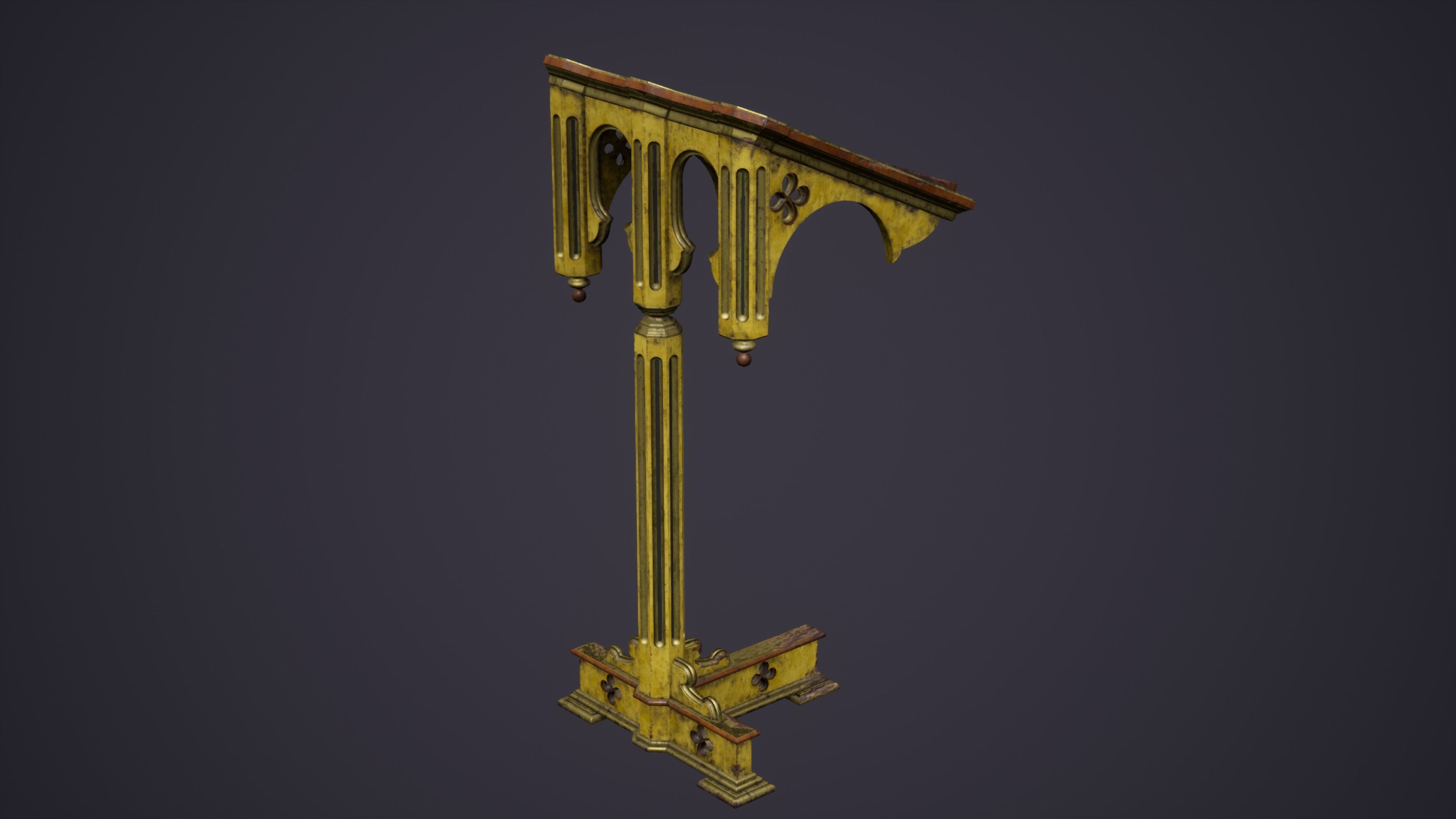 Christian Church Lectern Low-poly 3D model_1