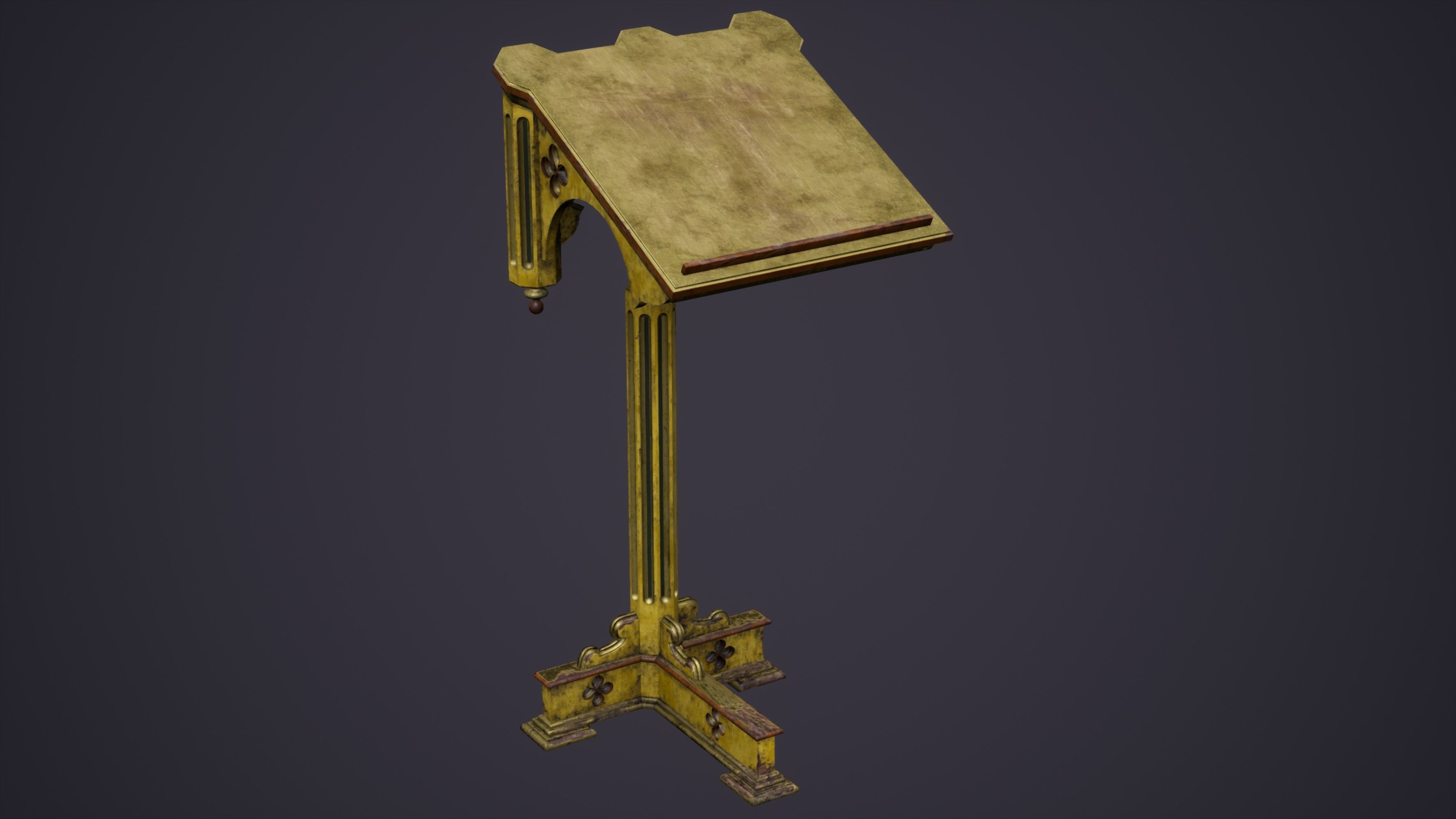 Christian Church Lectern Low-poly 3D model_3