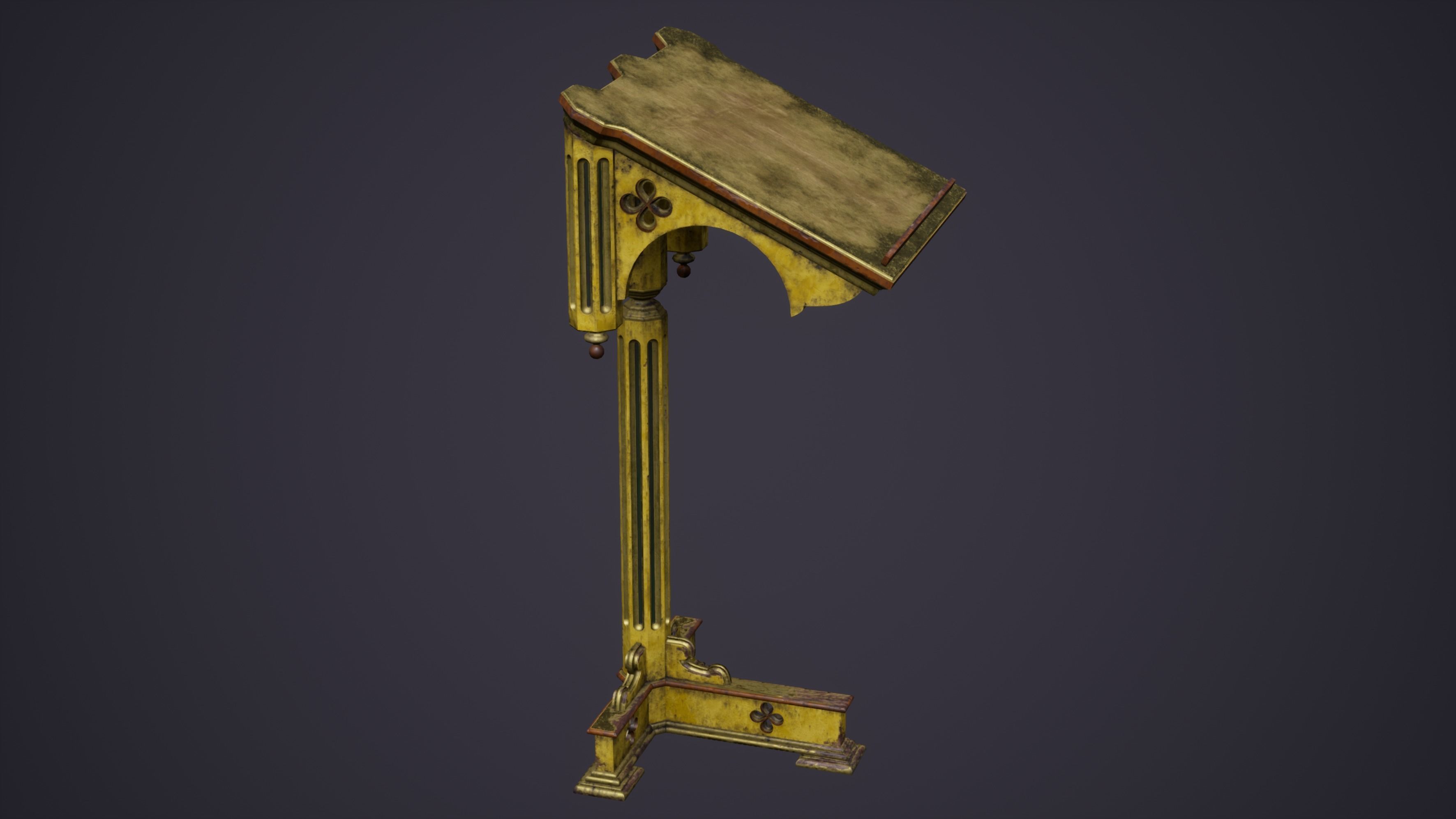 Christian Church Lectern Low-poly 3D model_2