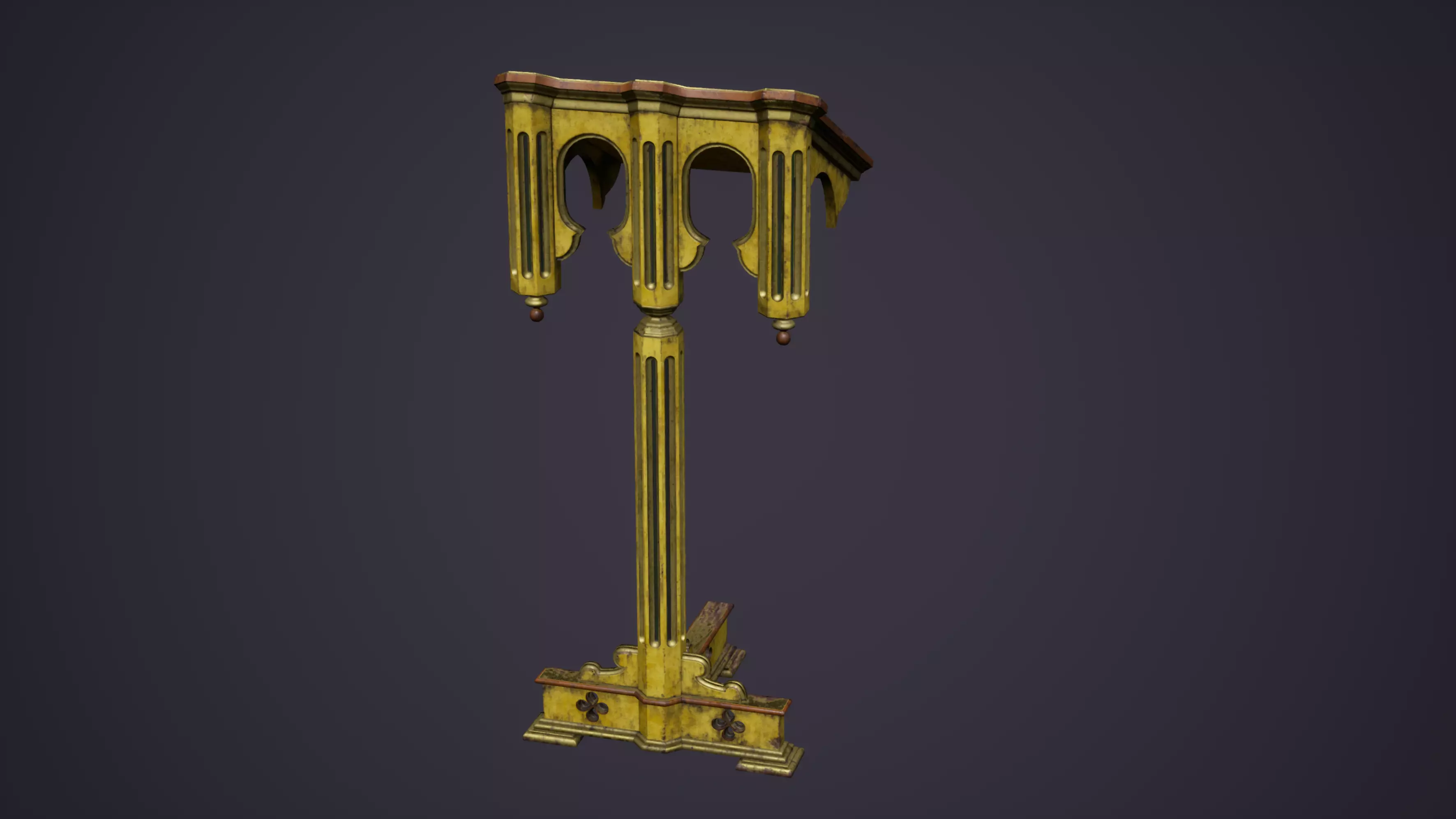 Christian Church Lectern Low-poly 3D model_0