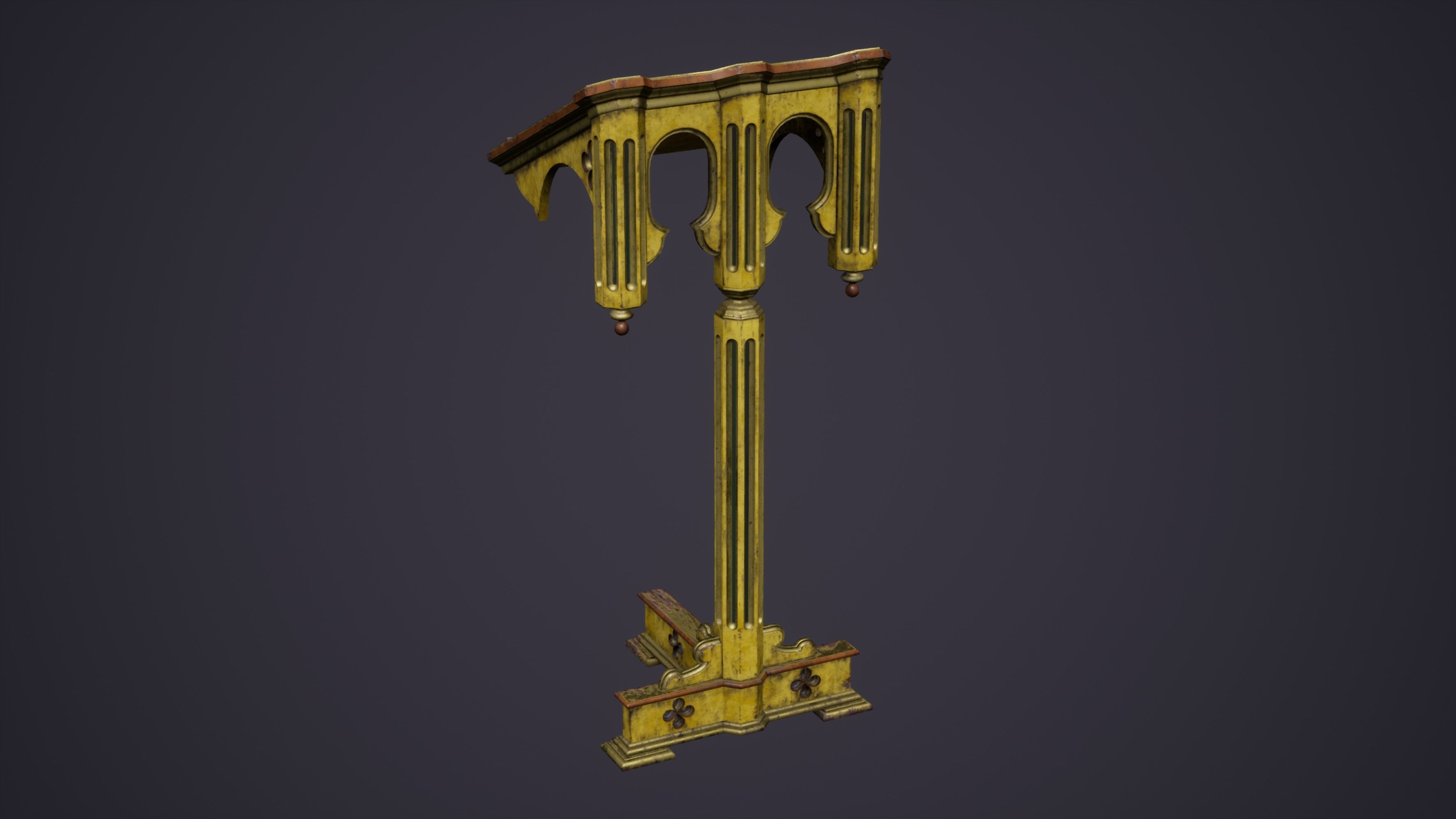 Christian Church Lectern Low-poly 3D model_8