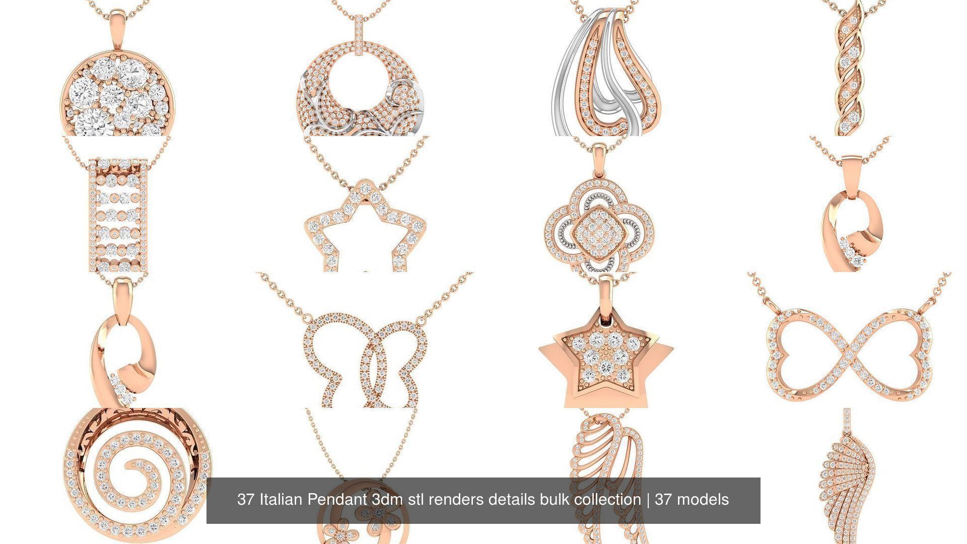 37 Italian Pendant 3dm stl renders details bulk collection _2