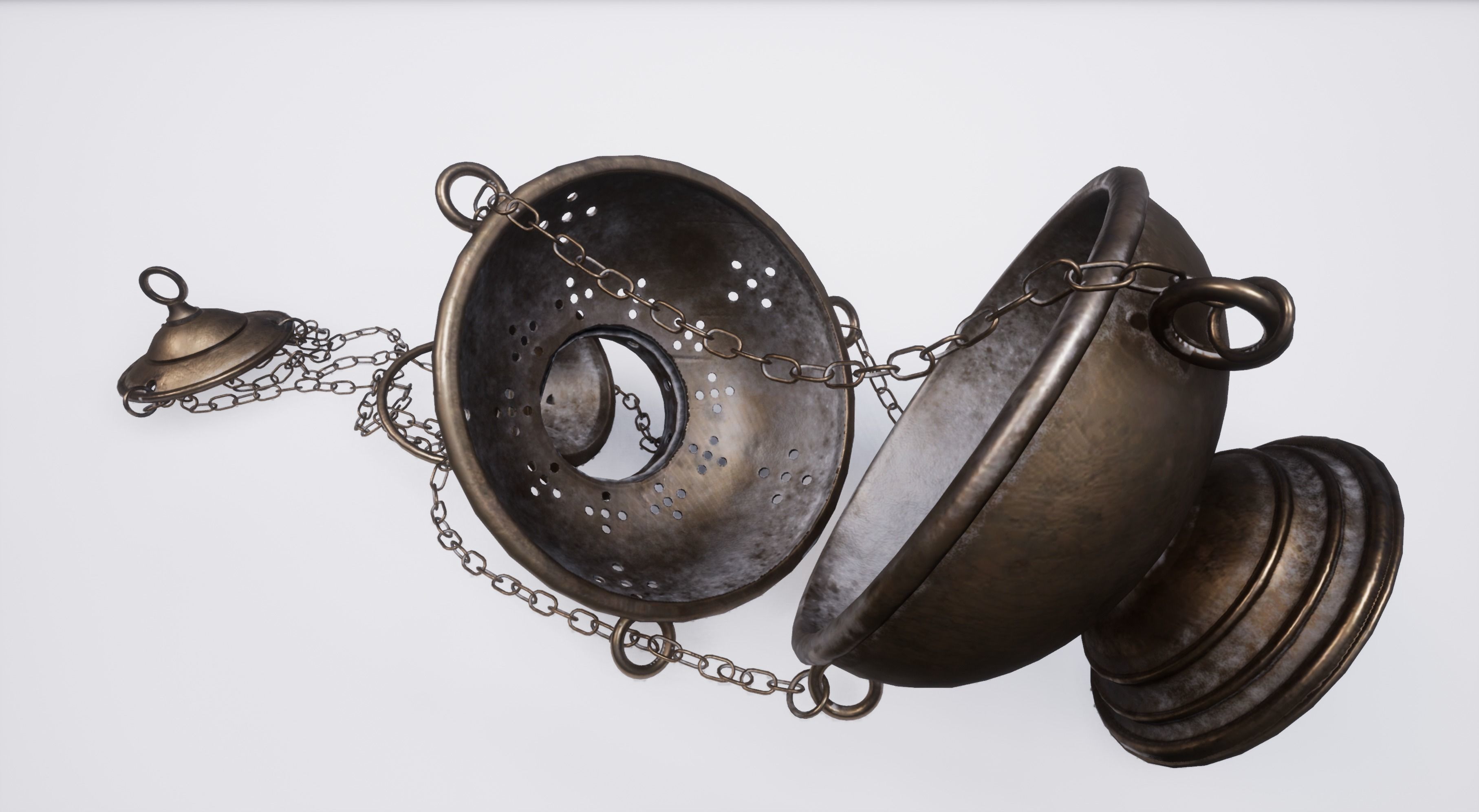 3D model Christian regalia Incense burner Bible Priest hat VR / AR