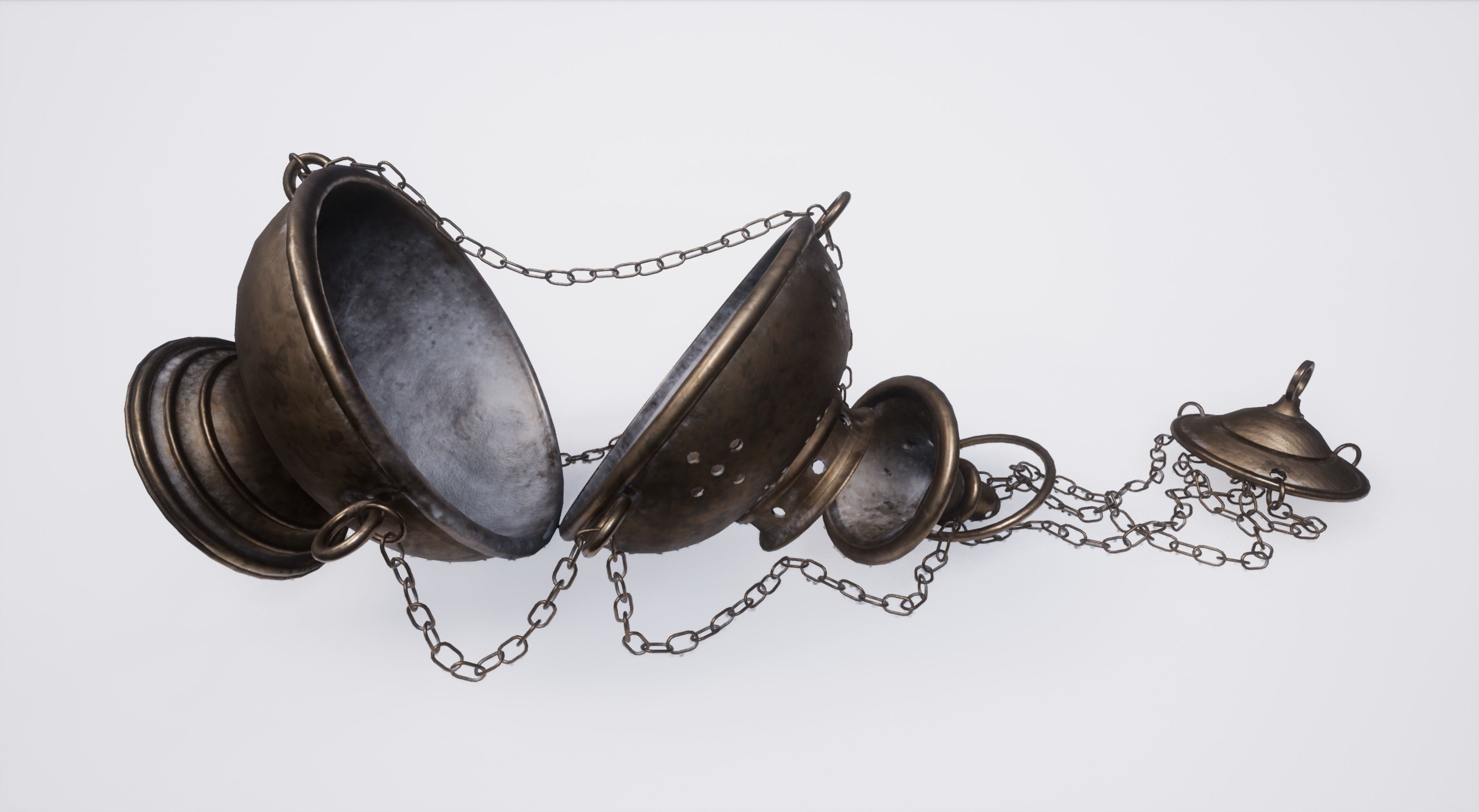 3D model Christian regalia Incense burner Bible Priest hat VR / AR