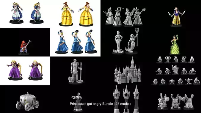 Princesses got angry Bundle 3D Model Collection
