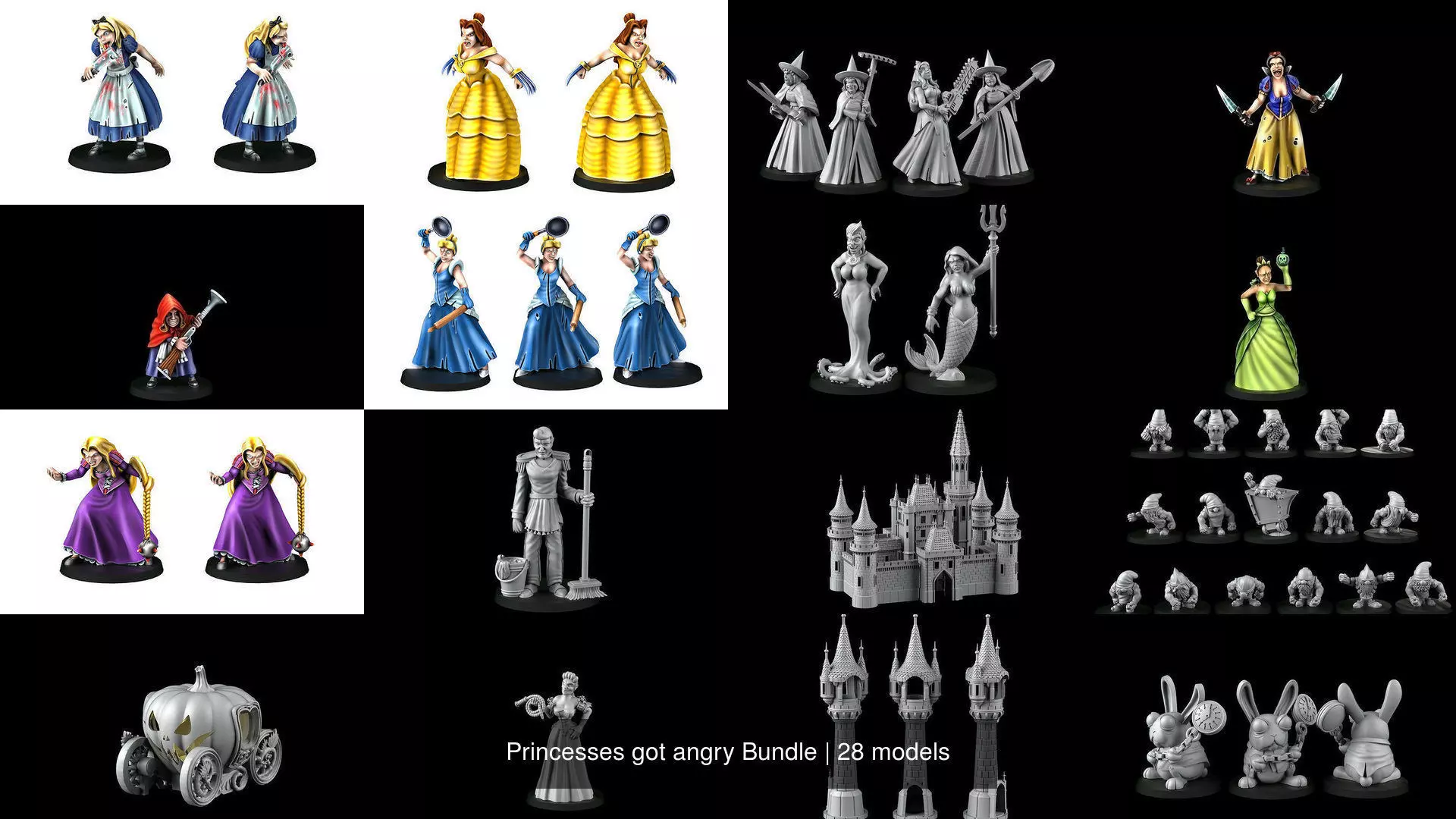 Princesses got angry Bundle 3D Model Collection_0