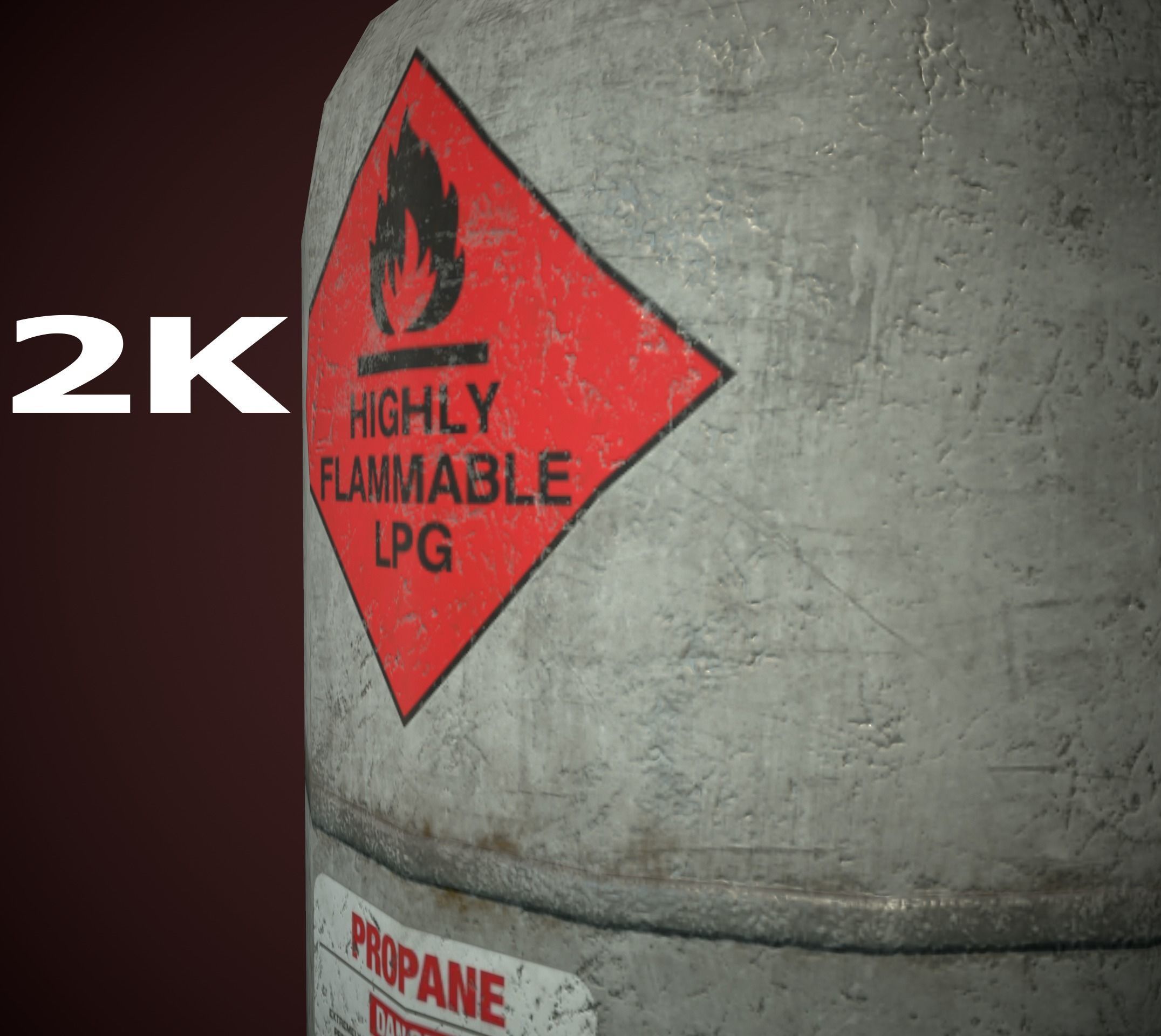 Gas bottle Low-poly 3D model_3