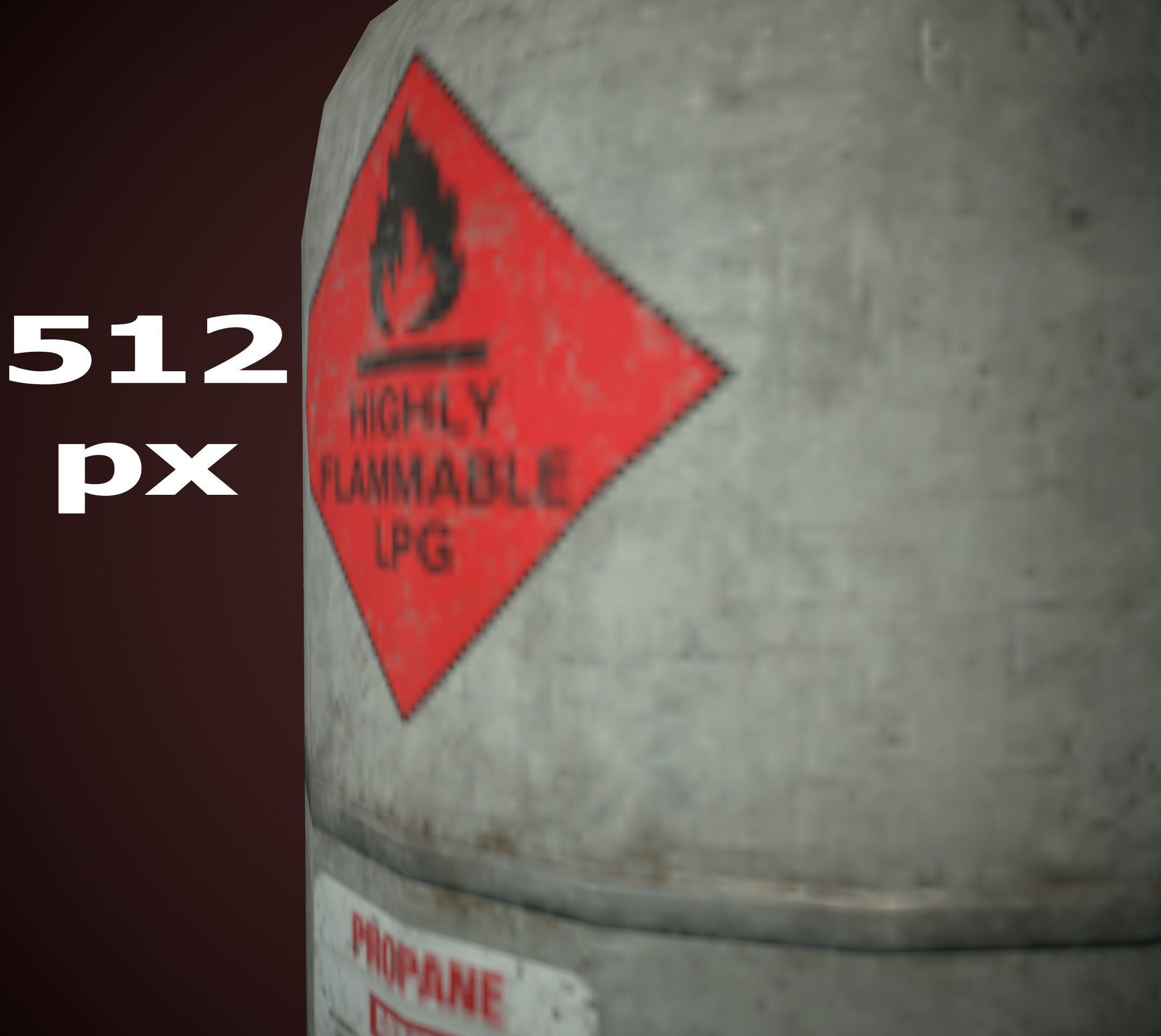 Gas bottle Low-poly 3D model_5