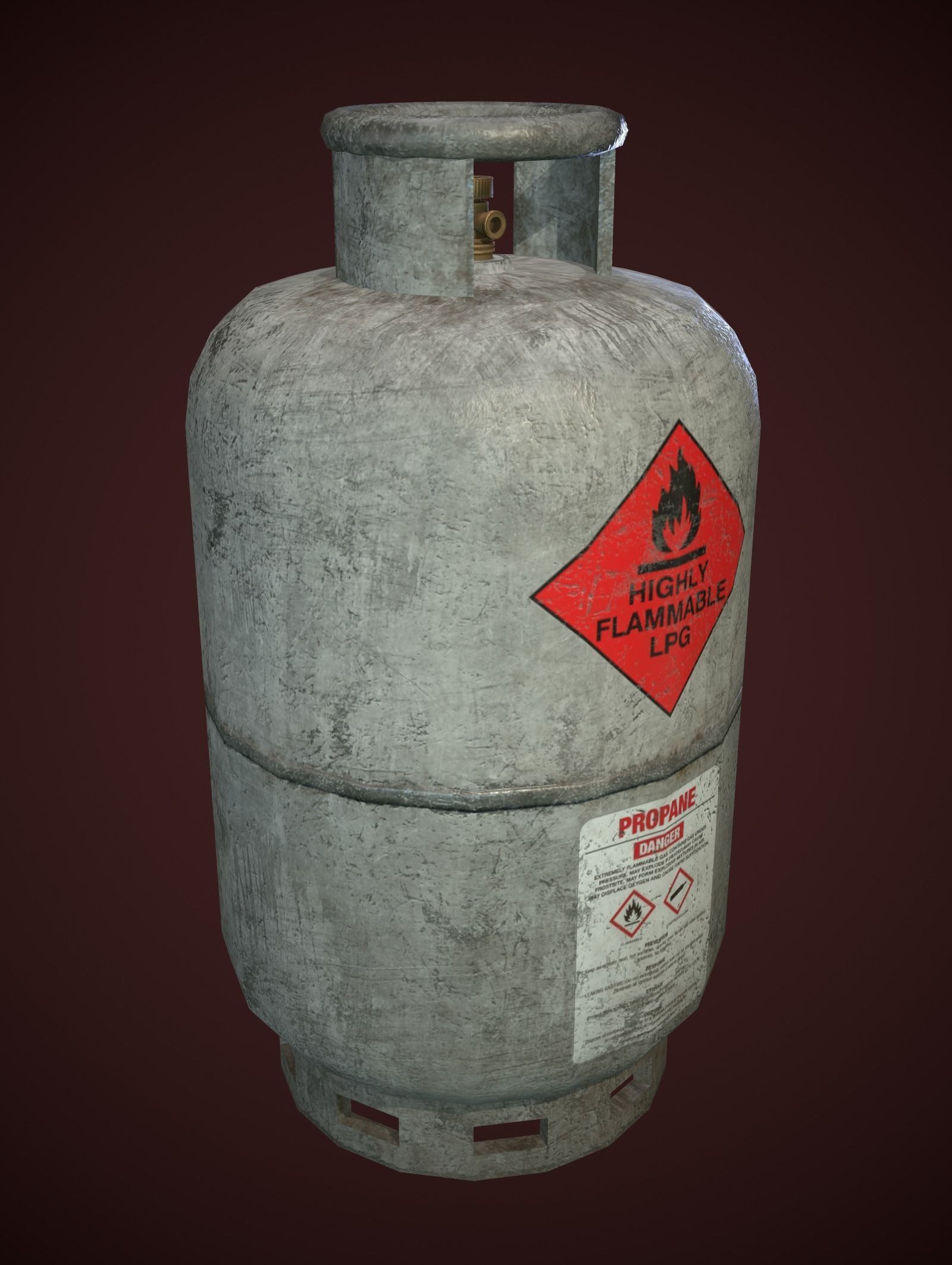 Gas bottle Low-poly 3D model_1
