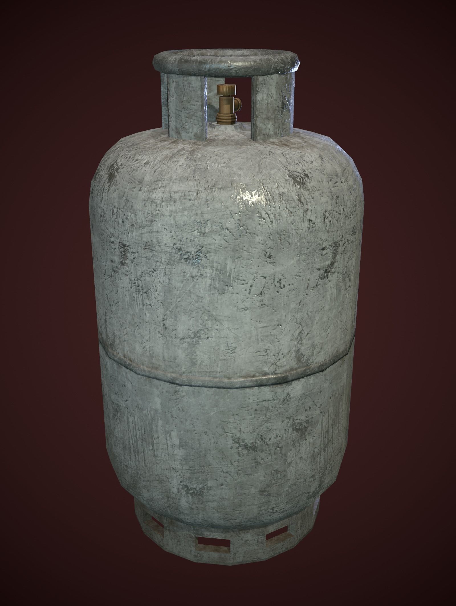 Gas bottle Low-poly 3D model_2