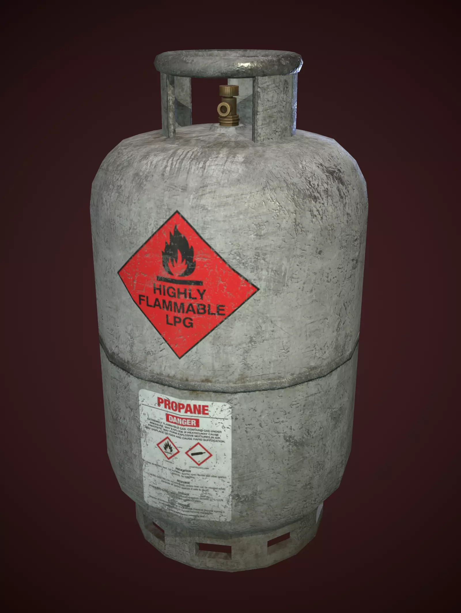 Gas bottle Low-poly 3D model_0