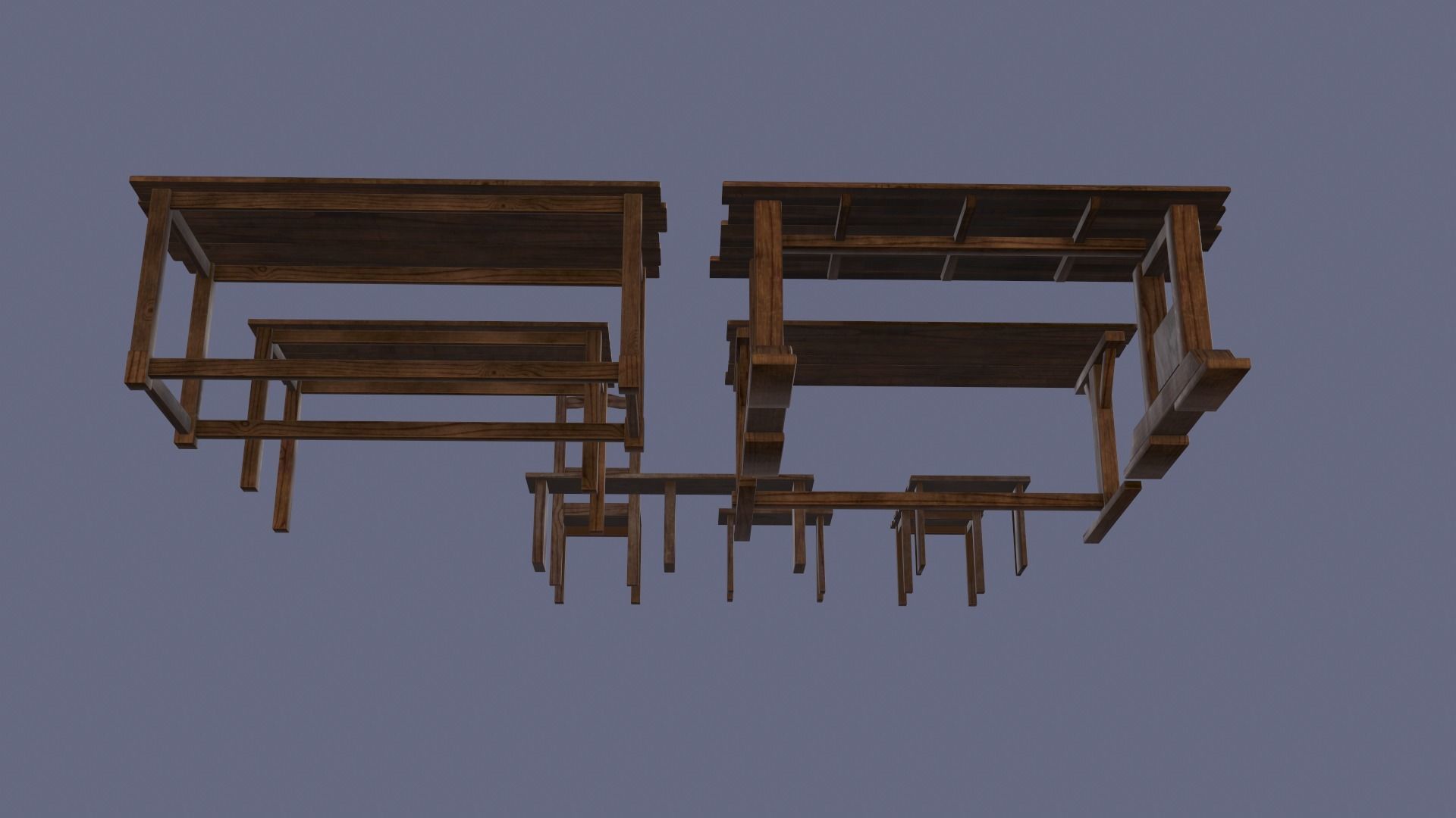 Medieval Furniture Low-poly 3D model_5