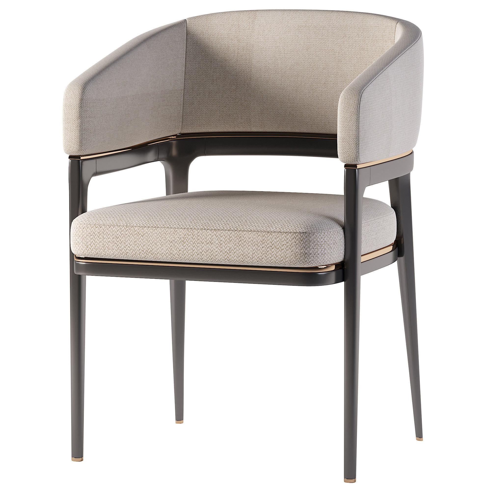 Dining chair Low-poly 3D model_3