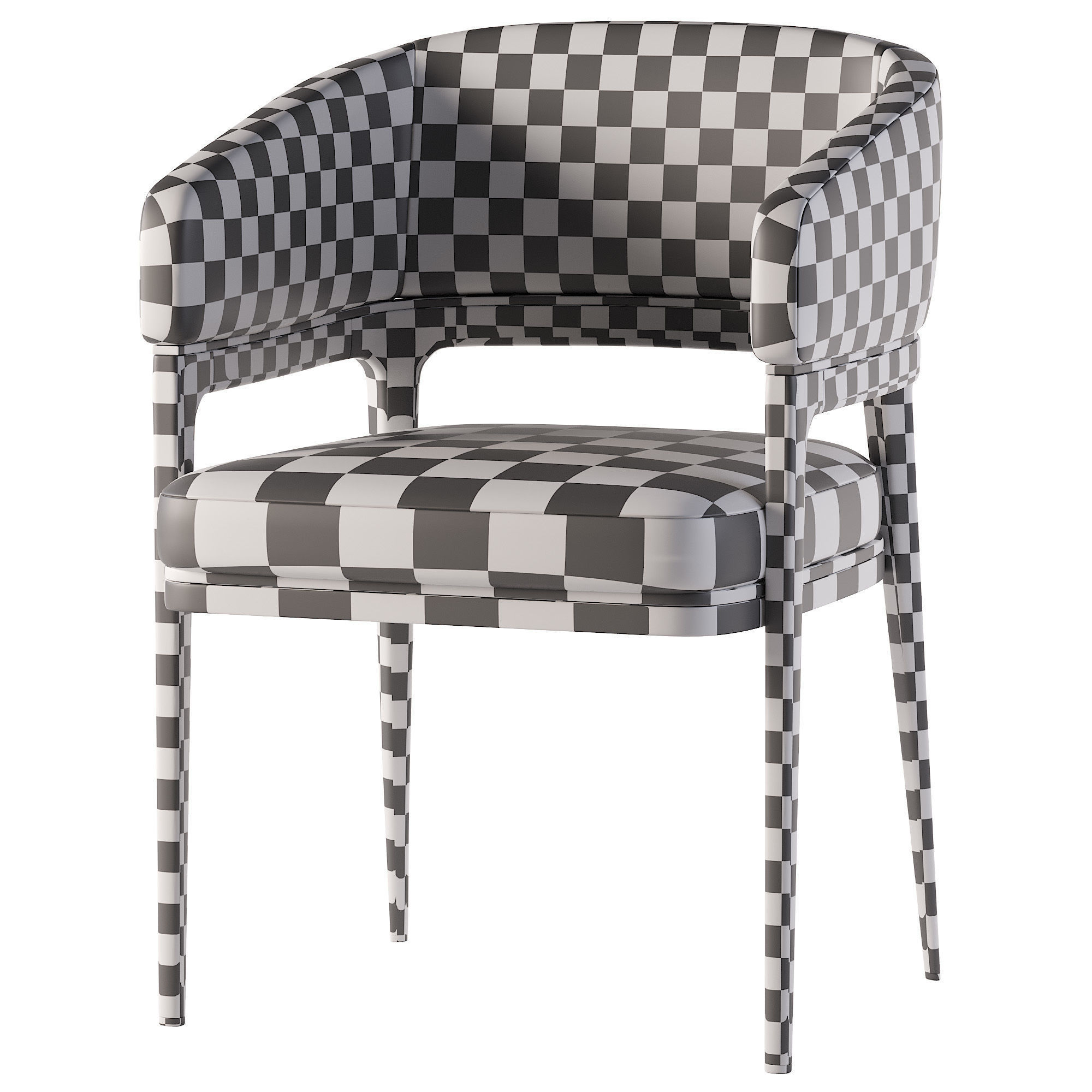 Dining chair Low-poly 3D model_4