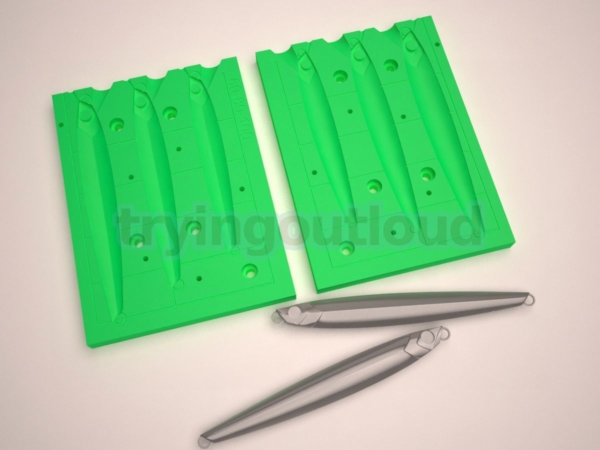 60-80-100 Gr JPR Long Metal Jig Mold 3D print model_1