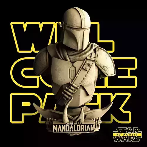 Mandalorian Bust - Tested and Ready for 3D printing - STL files Free 3D print model