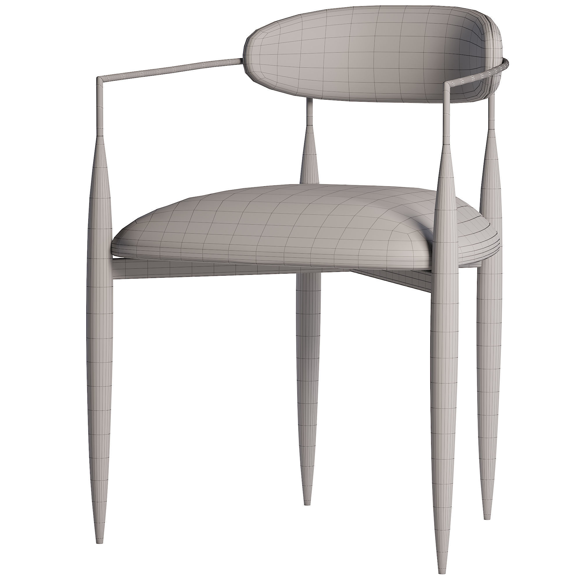 Dining chair Low-poly 3D model_6