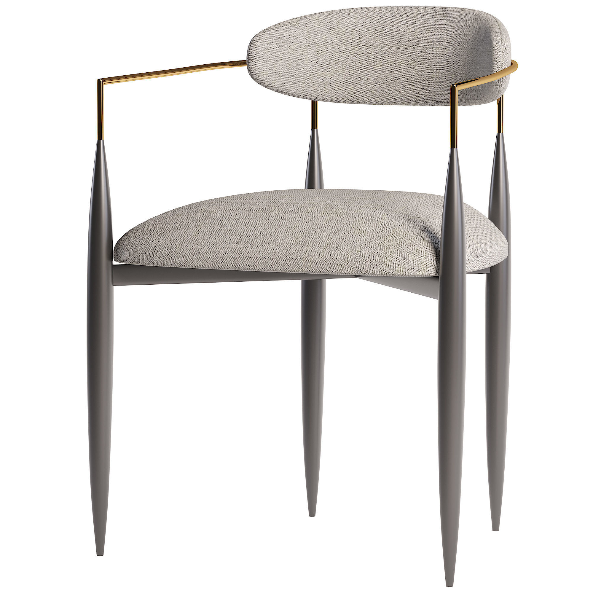 Dining chair Low-poly 3D model_3