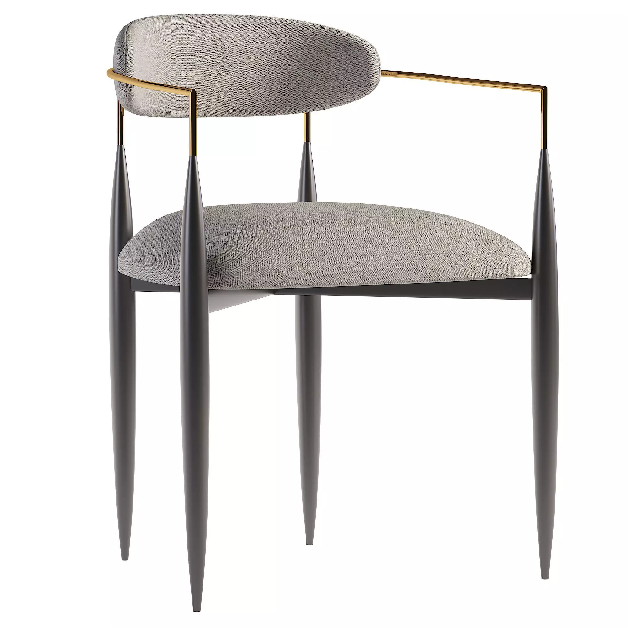 Dining chair Low-poly 3D model_0