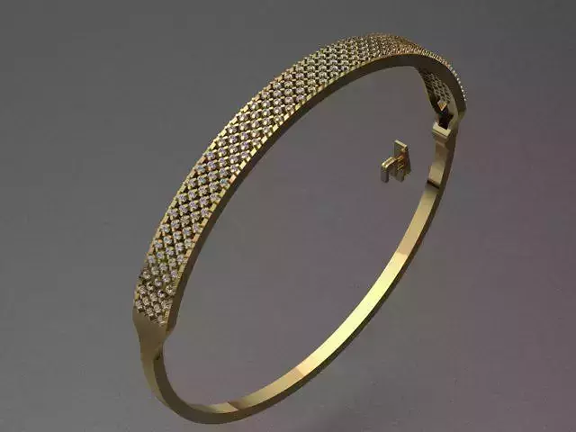 Luxury Golden Bracelet With Diamonds