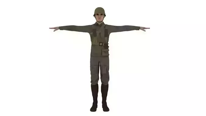 War Soldier  Low-poly 3D model