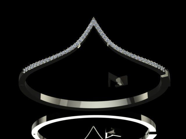 Luxury Golden Bracelet With Diamonds 3D print model_2