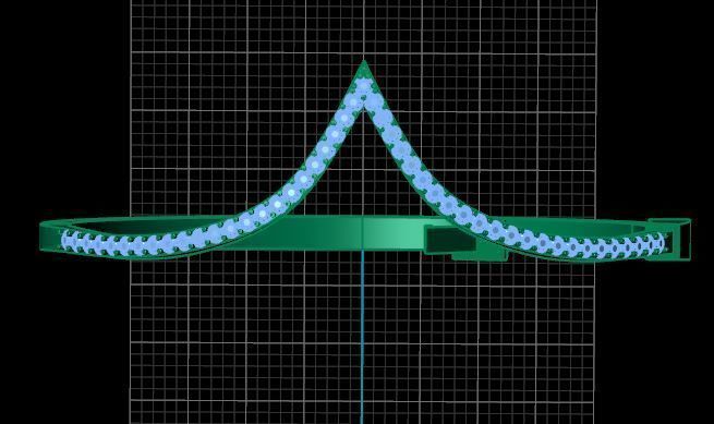 Luxury Golden Bracelet With Diamonds 3D print model_4