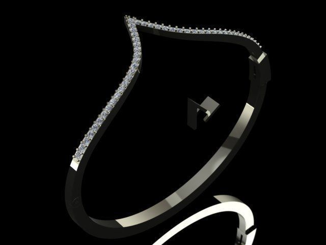 Luxury Golden Bracelet With Diamonds 3D print model_3