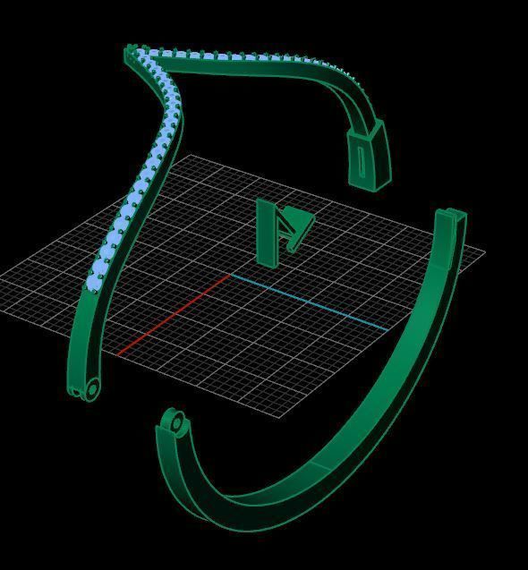 Luxury Golden Bracelet With Diamonds 3D print model_6