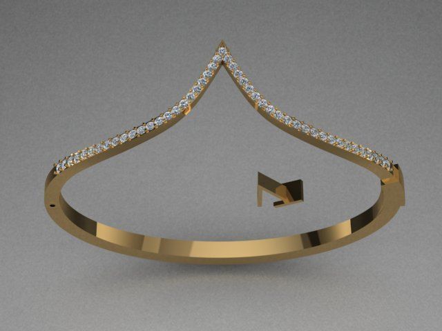 Luxury Golden Bracelet With Diamonds 3D print model_1