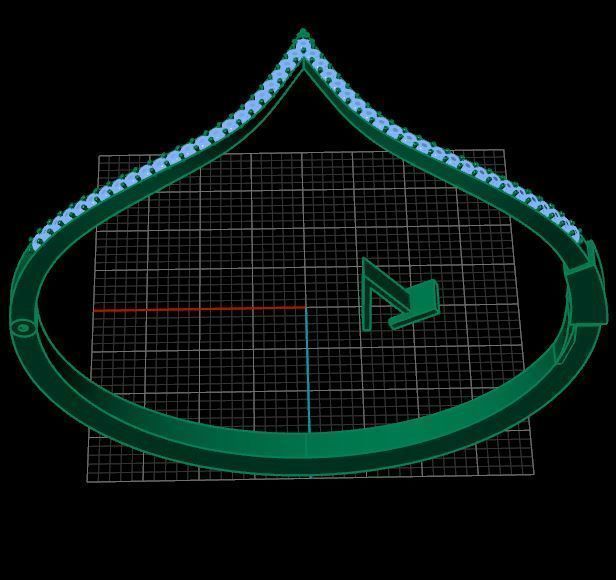 Luxury Golden Bracelet With Diamonds 3D print model_5