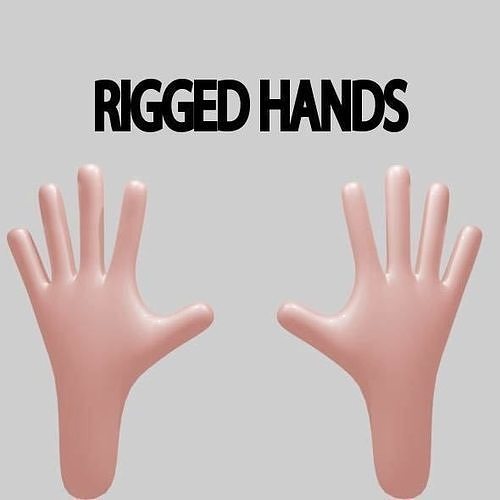 RIGGED CARTOON HANDS Free 3D model