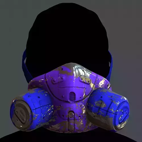 Gas mask helmet 3d model scifi 
