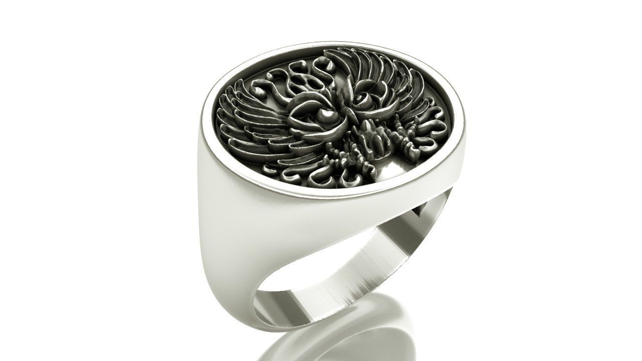 Owl ring 3D print model_7