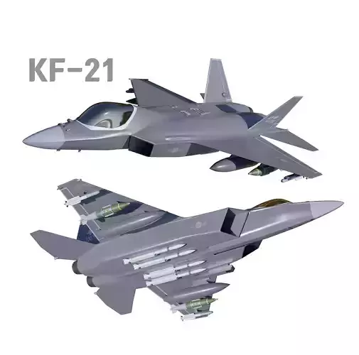 South Korea KAI KF-21 KFX Jet fighter blender 3D model