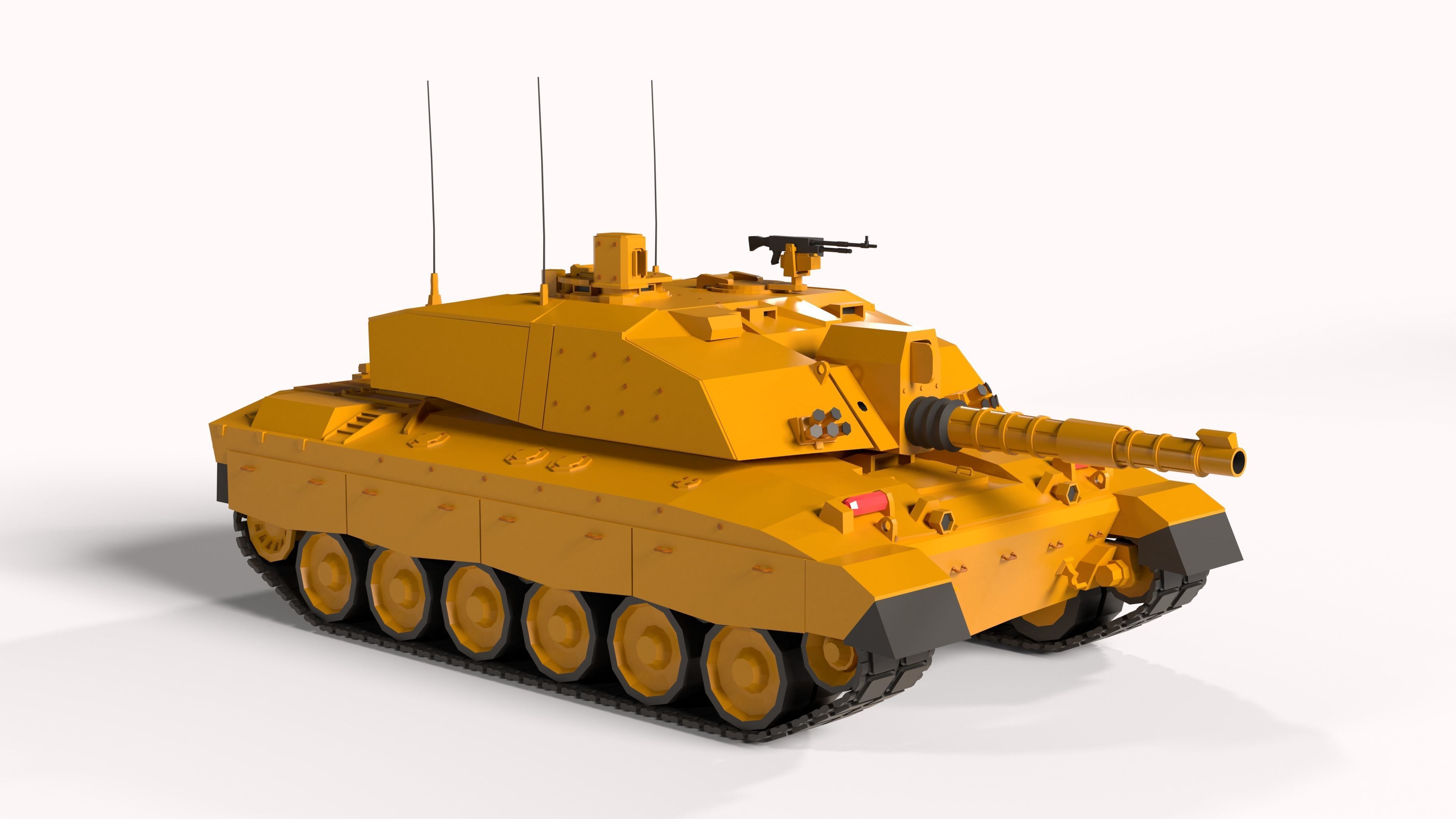 Challenger 2 Low-poly tank 3D model_3