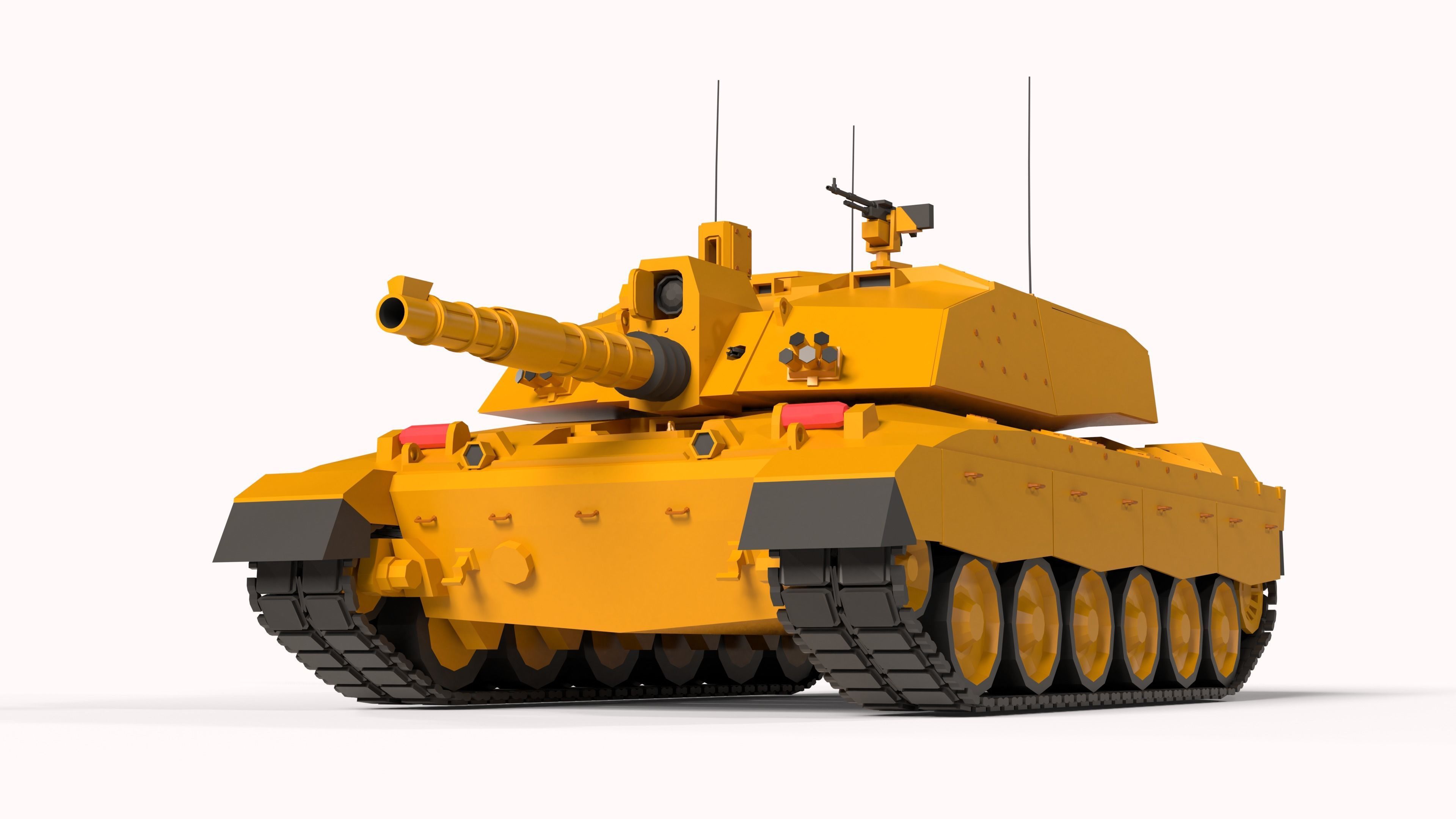 Challenger 2 Low-poly tank 3D model_1