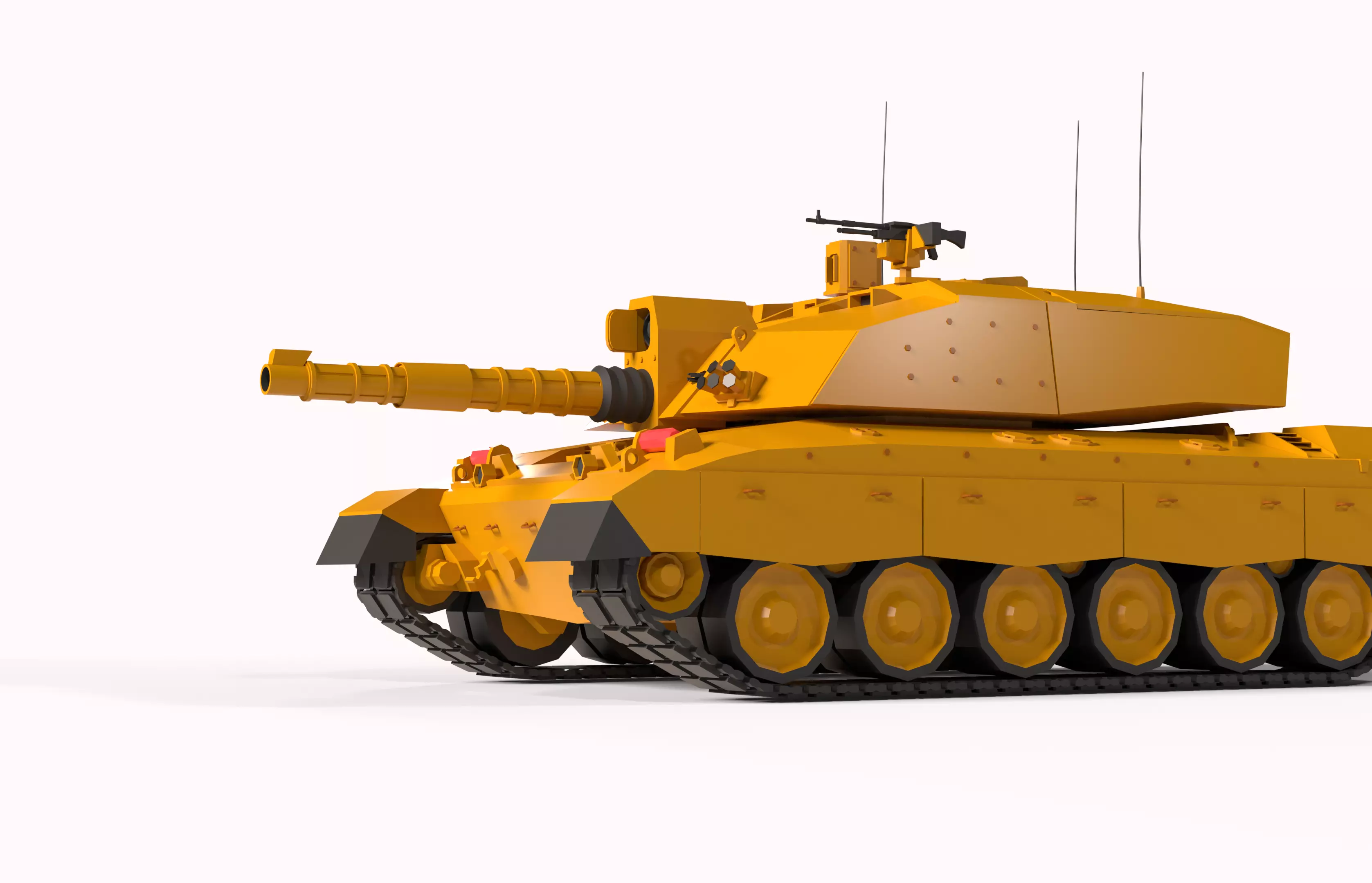 Challenger 2 Low-poly tank 3D model_0