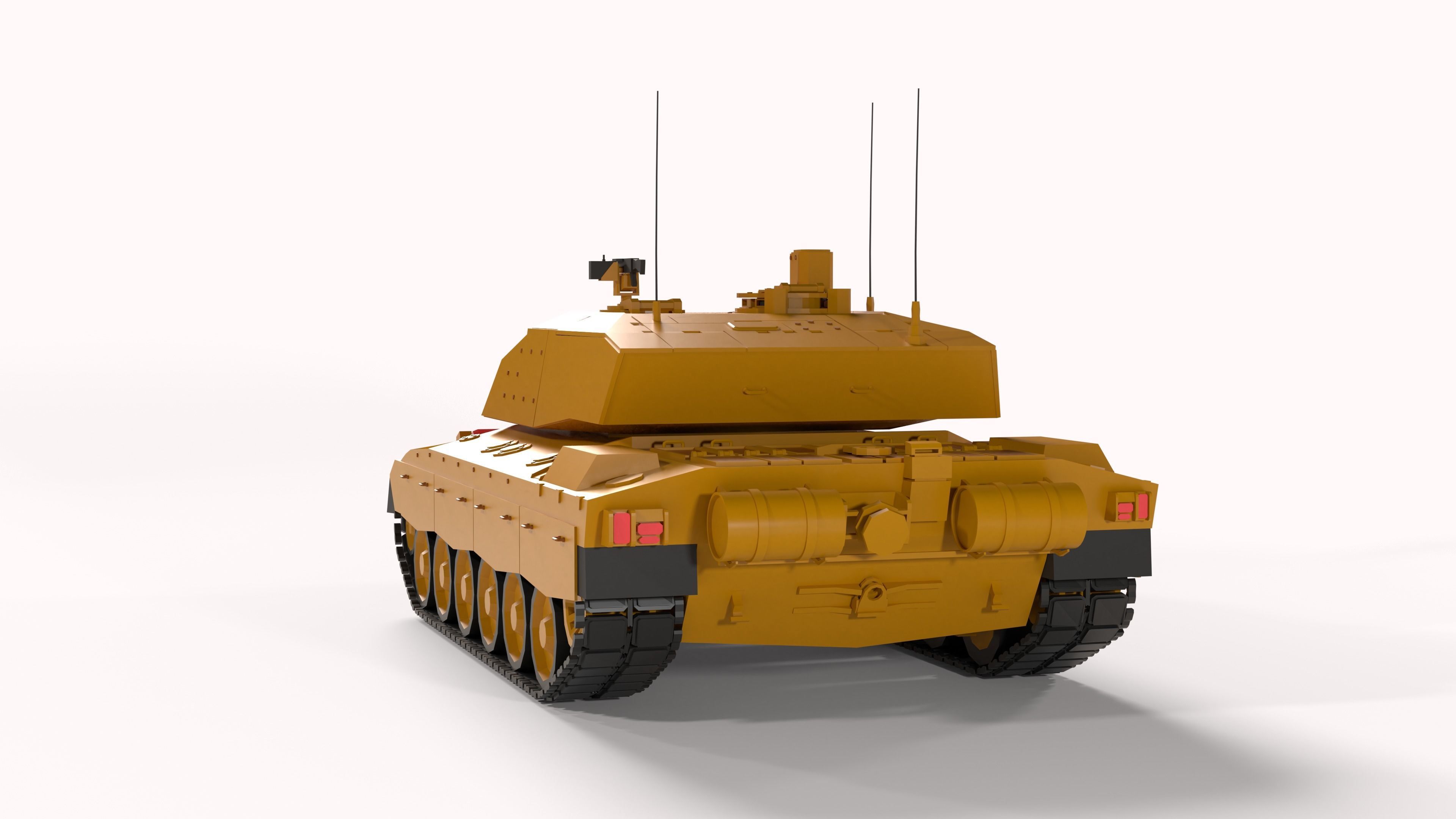 Challenger 2 Low-poly tank 3D model_5