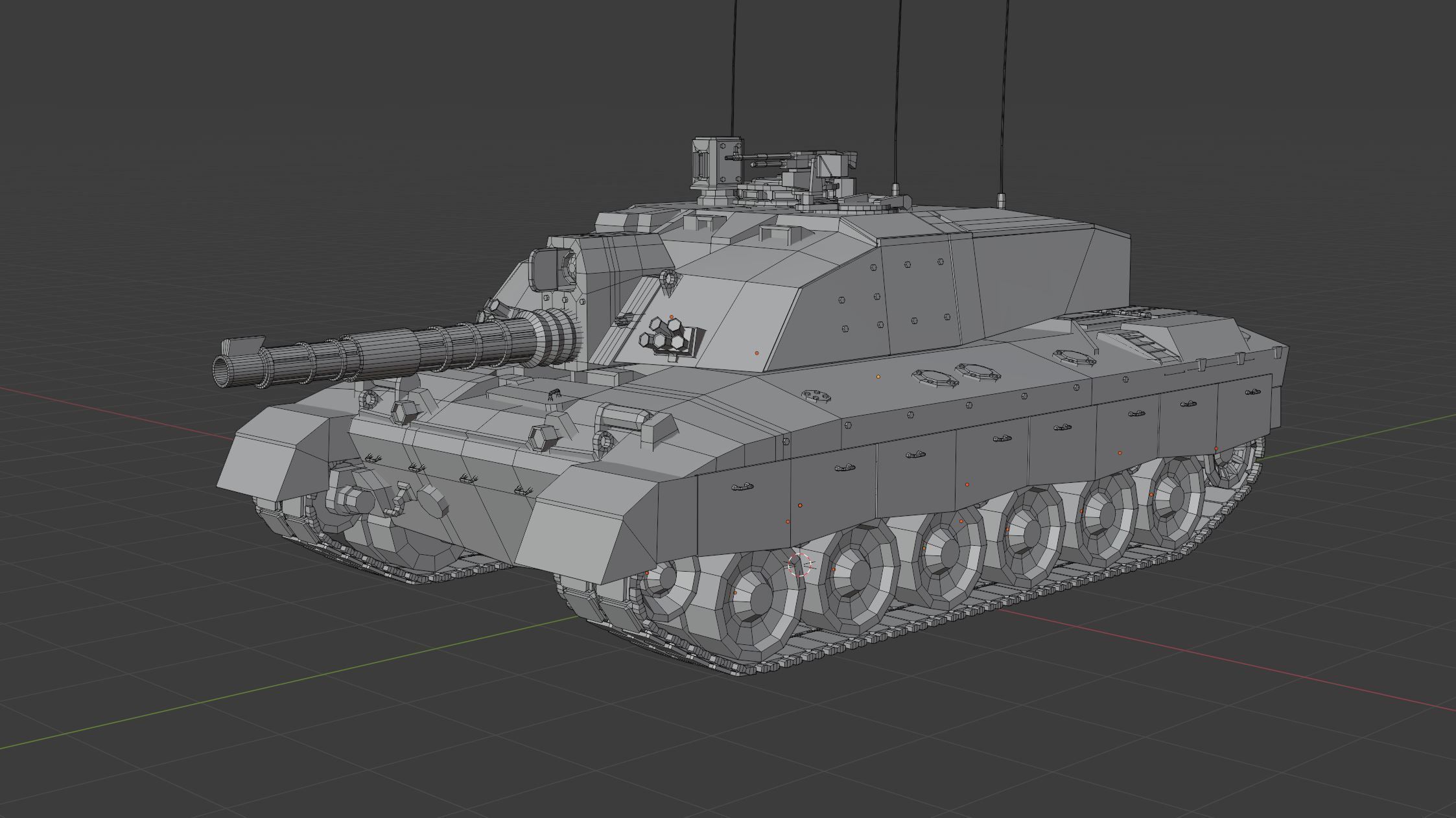 Challenger 2 Low-poly tank 3D model_7