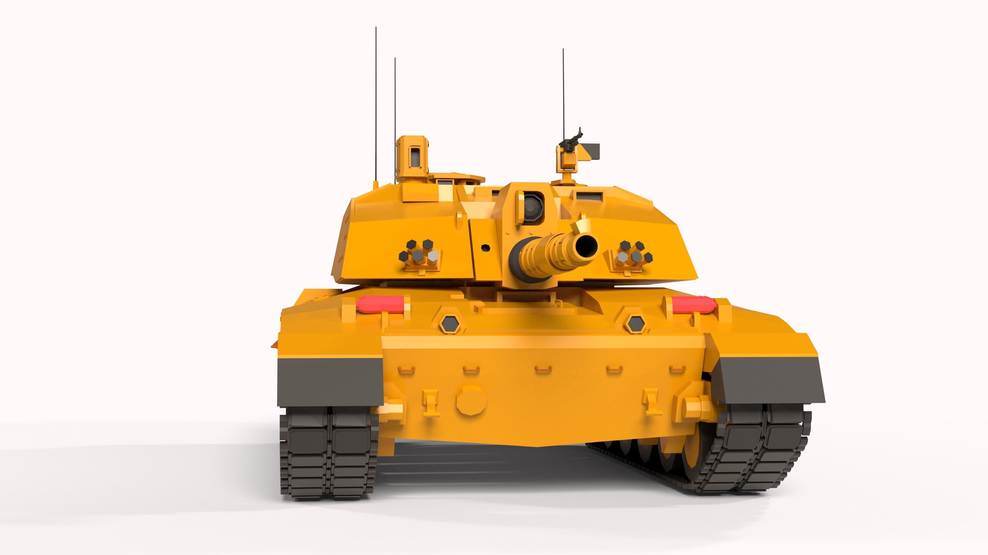 Challenger 2 Low-poly tank 3D model_2