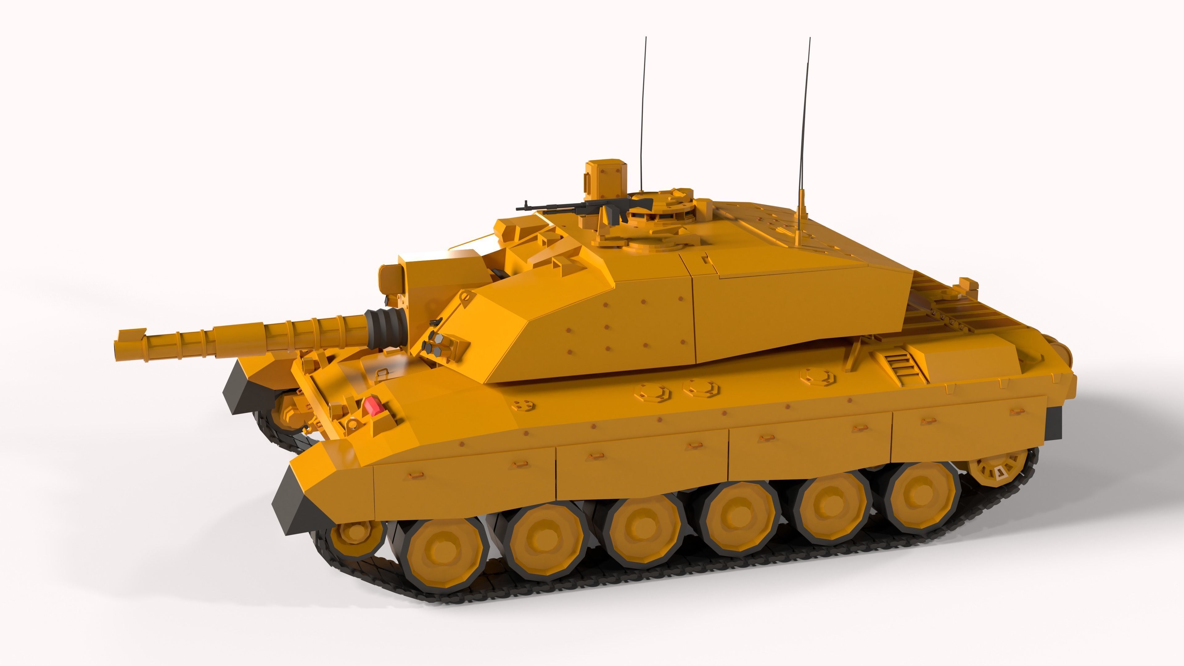 Challenger 2 Low-poly tank 3D model_4
