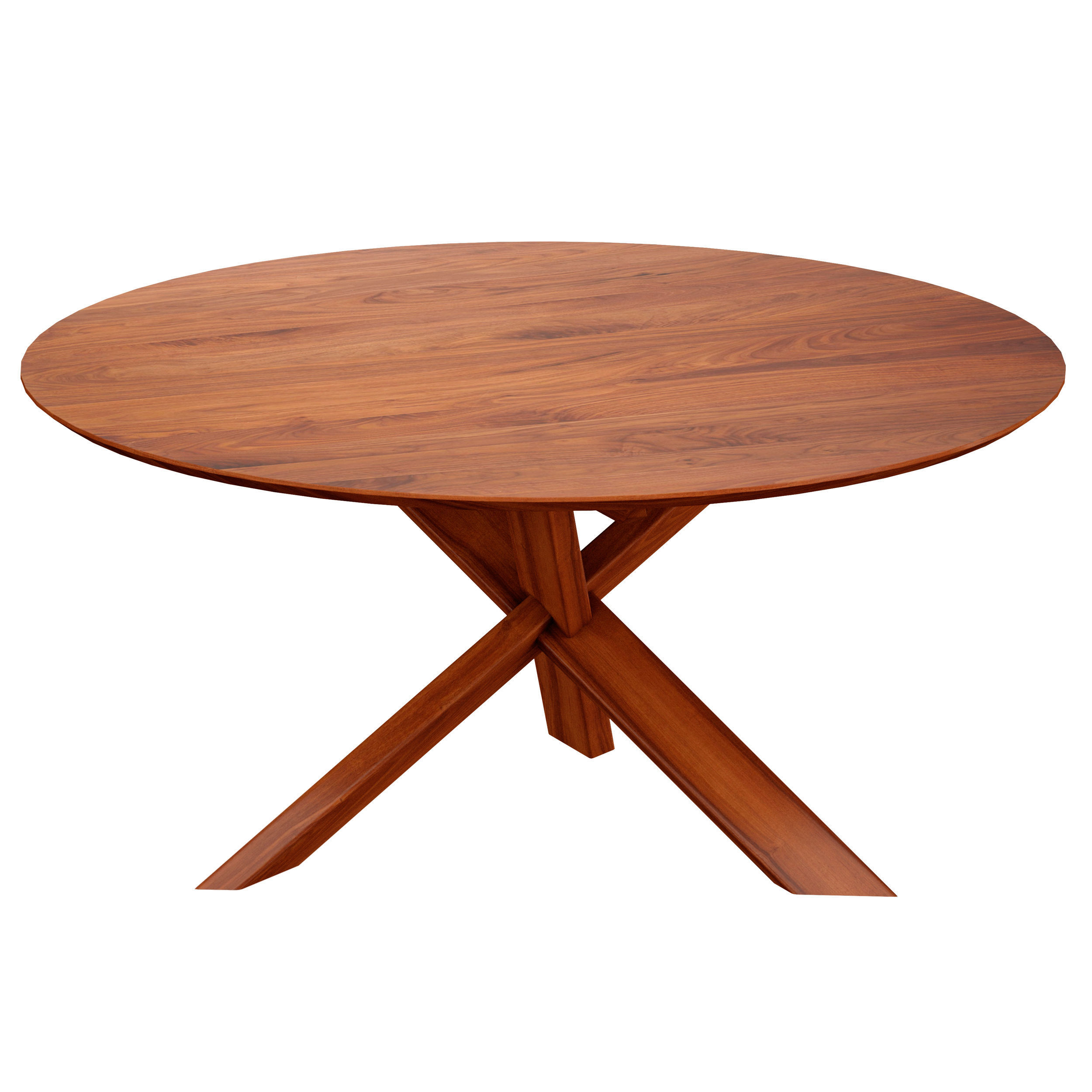 Apex  64 Walnut Round Dining Table Crate and Barrel 3D model_4