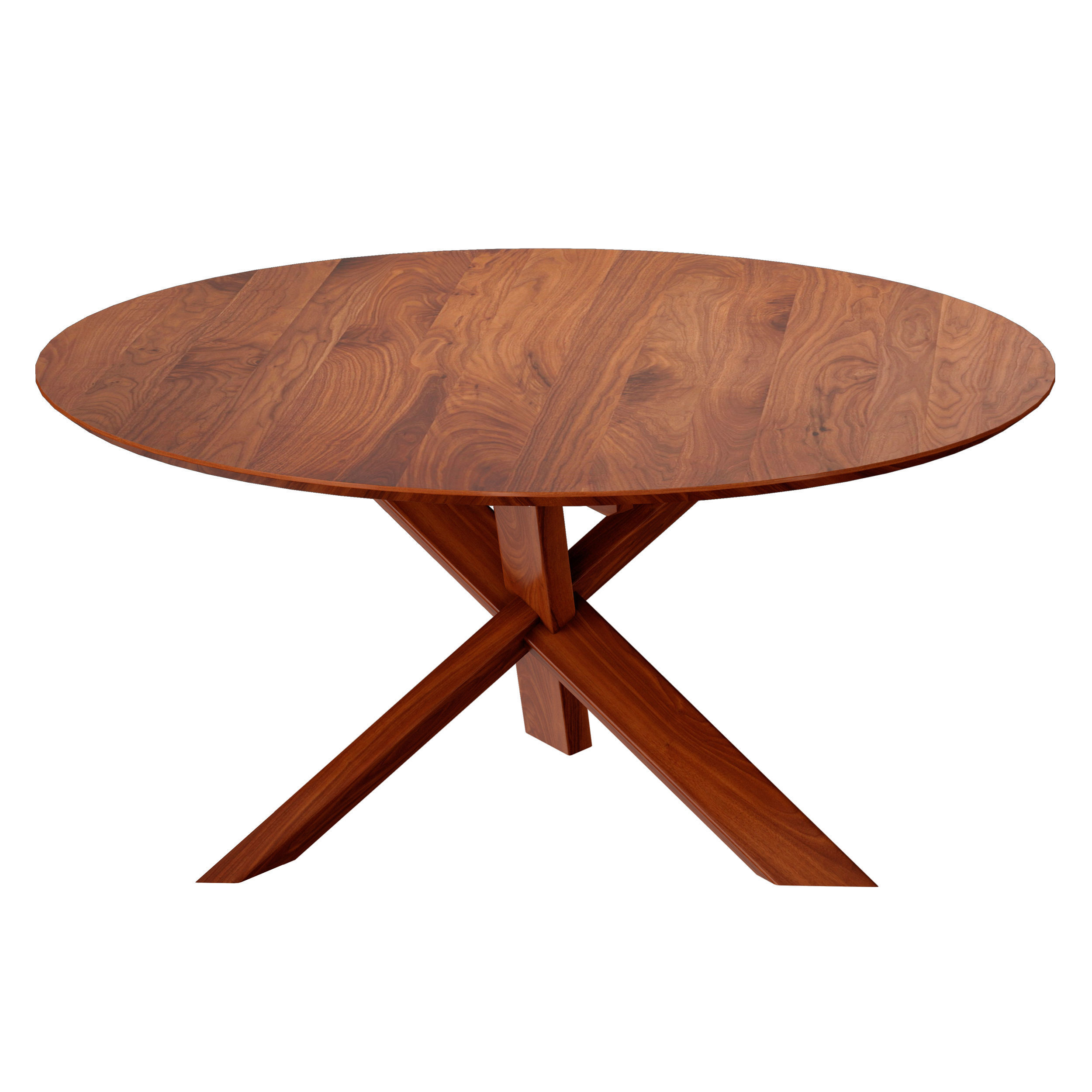 Apex  64 Walnut Round Dining Table Crate and Barrel 3D model_5